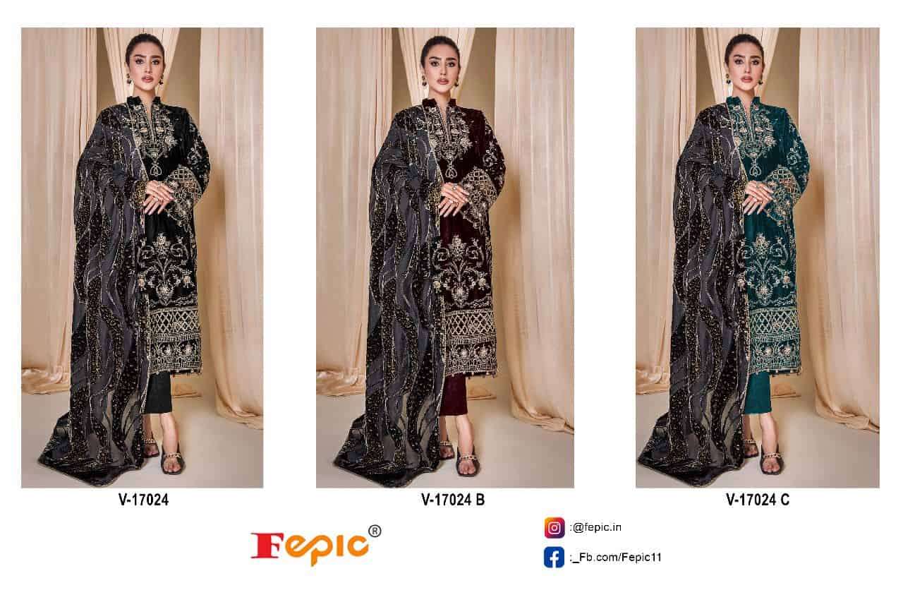 Fepic V 17024 Colors Pakistani Exclusive Designer Winter Wear Style Suit Wholesalers view 4