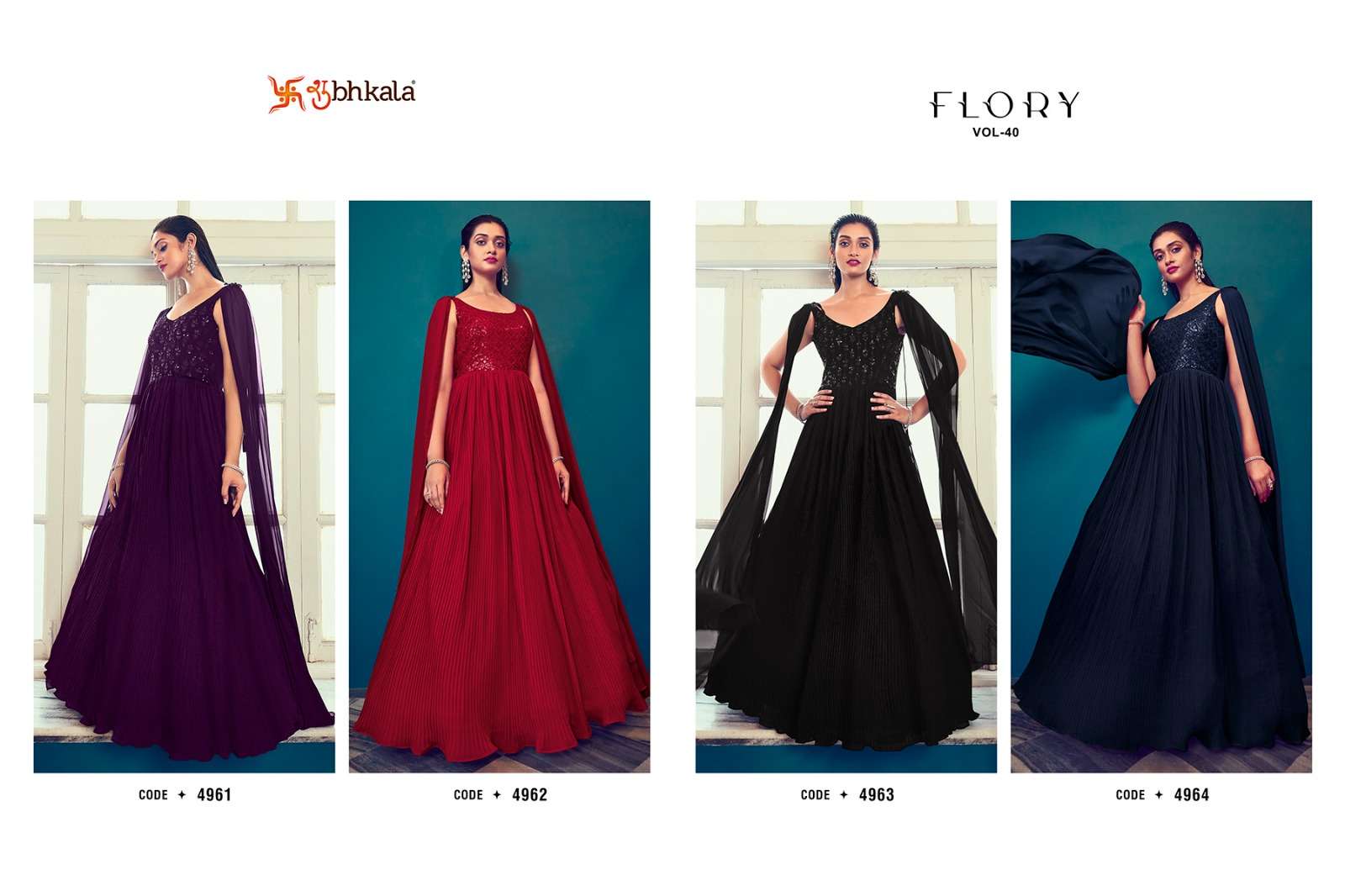 Shubhkala Flory Vol 40 Latest Style Partywear Designer Gown view 18