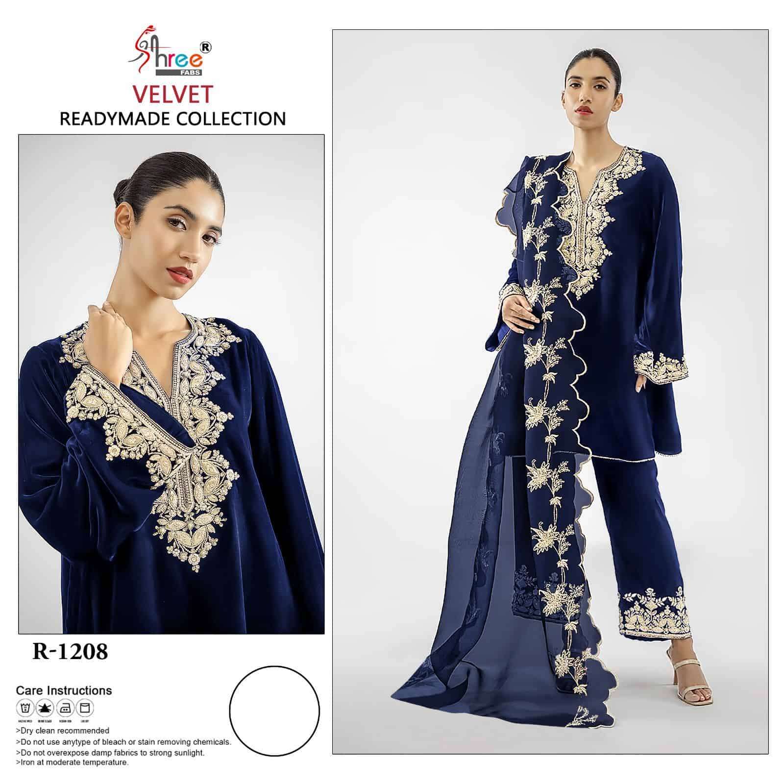 Shree Fabs R 1208 Velvet Readymade Collection Fancy Designer Velvet Suit Wholesalers view 3