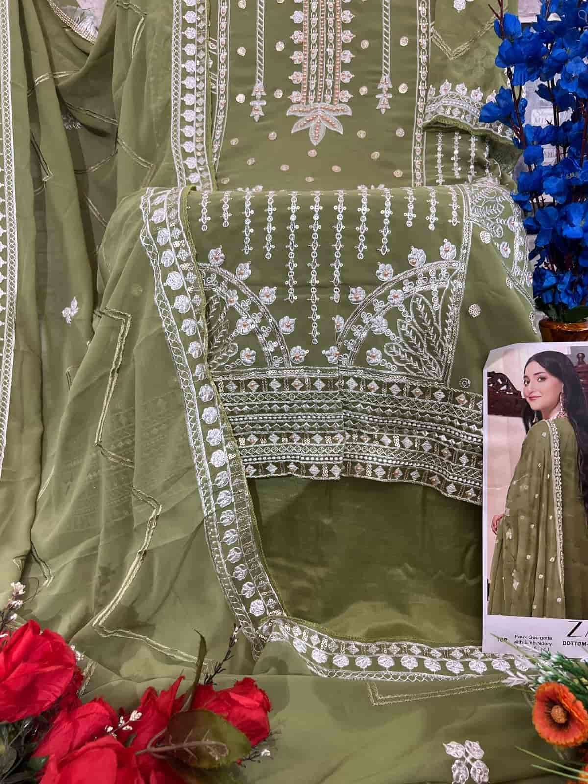 Zaha 10234 Fancy latest Embroidered Designer Salwar Kameez Ensemble view 3