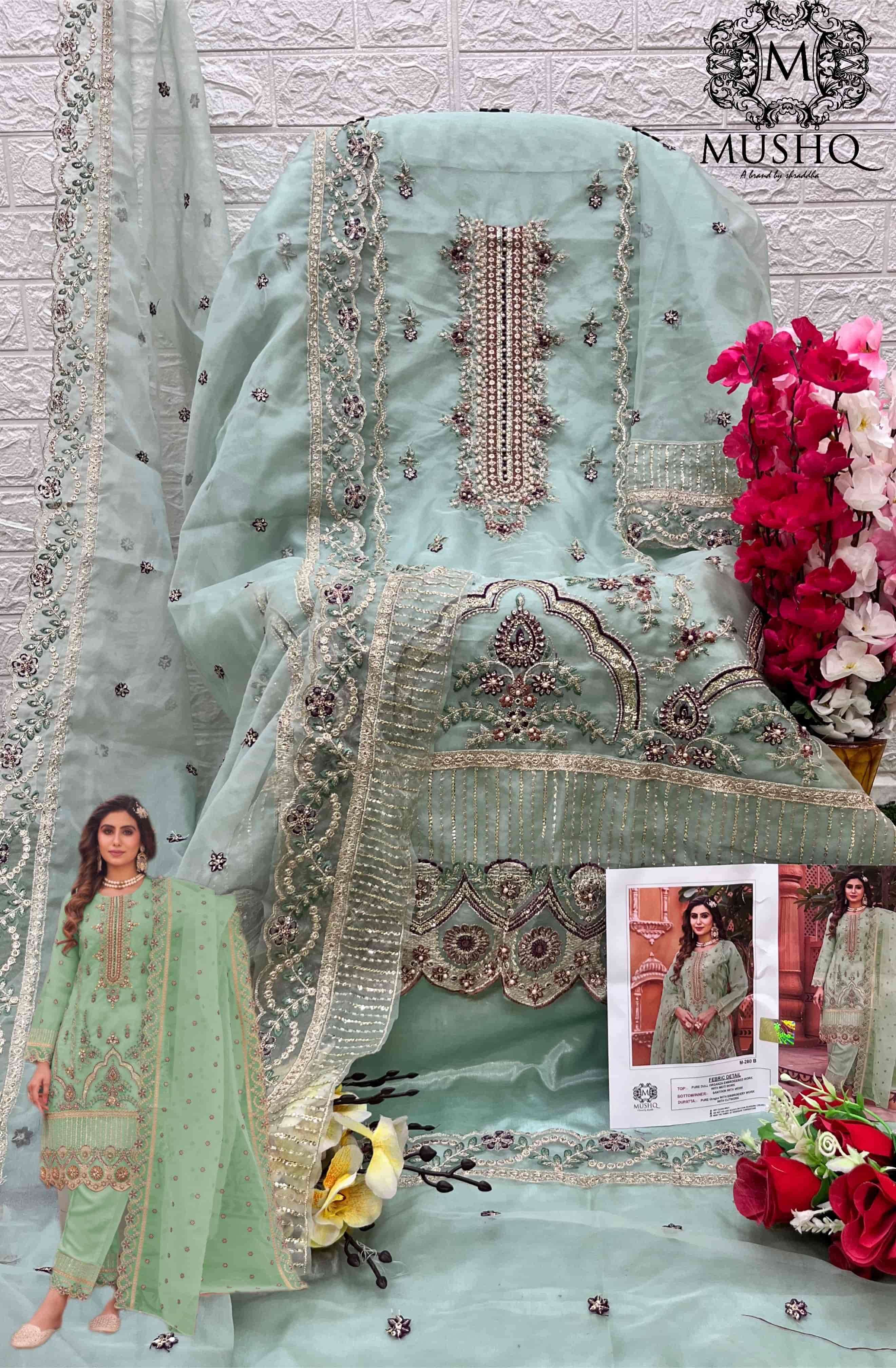 Mushq M 280 Colors Pakistani New Designer Style Festive Wear Suit Wholesalers view 7