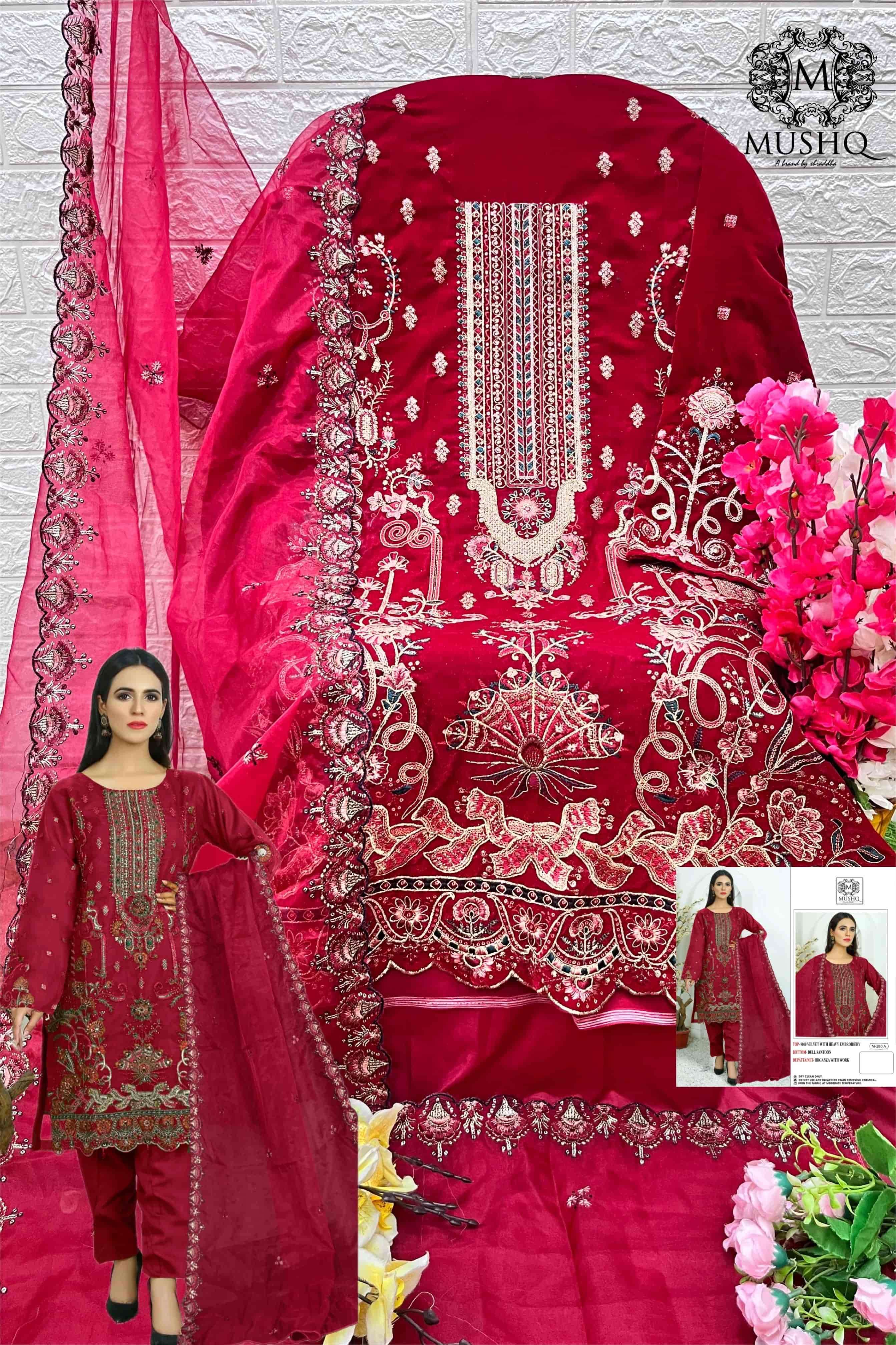 Mushq M 280 Colors Pakistani Style Festive Wear Style Designer Salwar Suit Wholesalers view 7