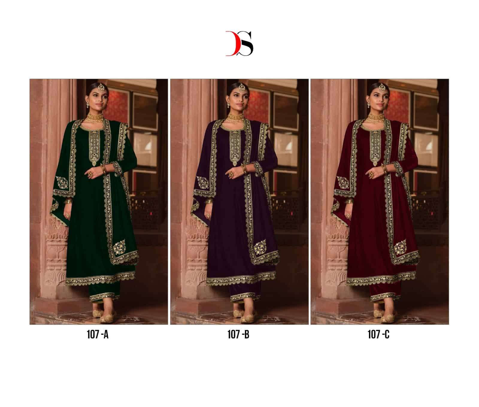 Deepsy 107 Colors Pakistani Style Winter Wear Style Salwar Suit Wholesalers view 3