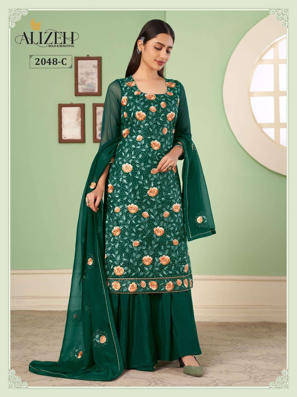 Alizeh Zaida Vol 10 Party Wear Sharara Salwar Kameez New Collection view 6