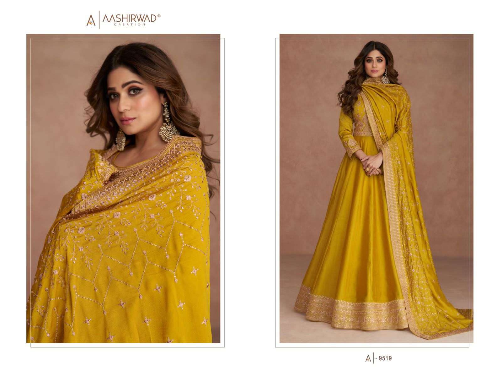 Aashirwad Gulkand Navya Free Size Silk Dress view 8