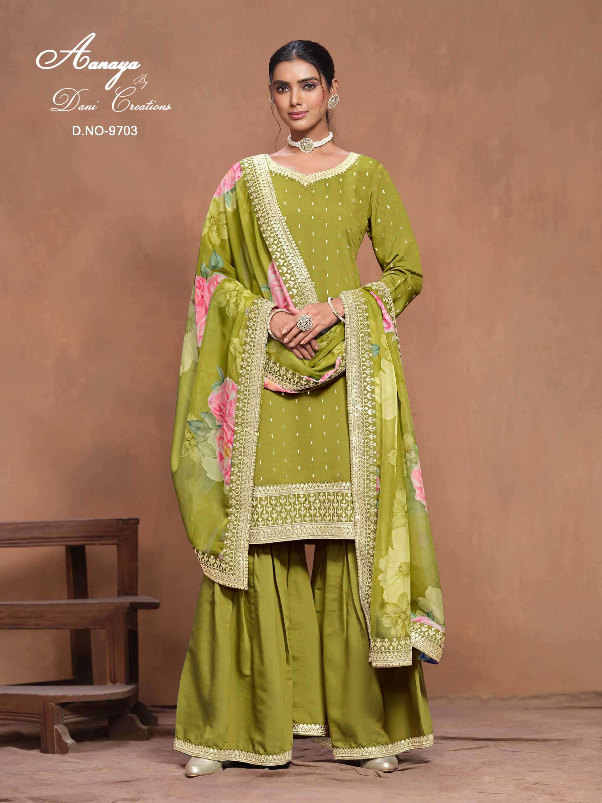 Aanaya Vol 197 9701 To 9704 Festive Wear Designer Silk Suit view 4