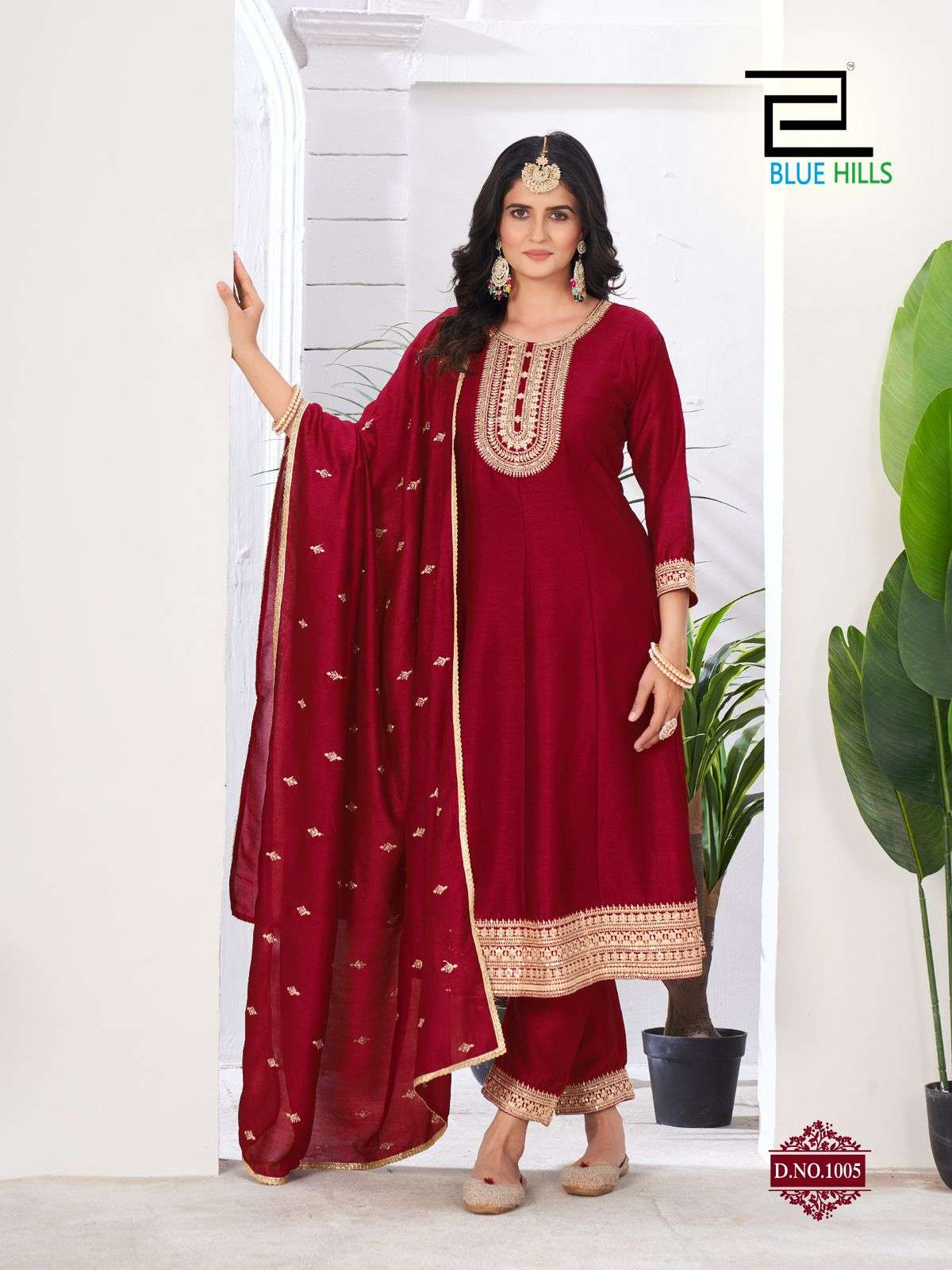 Blue Hills Taj Mahal Anarkali Style 3 Piece Catalog view 2