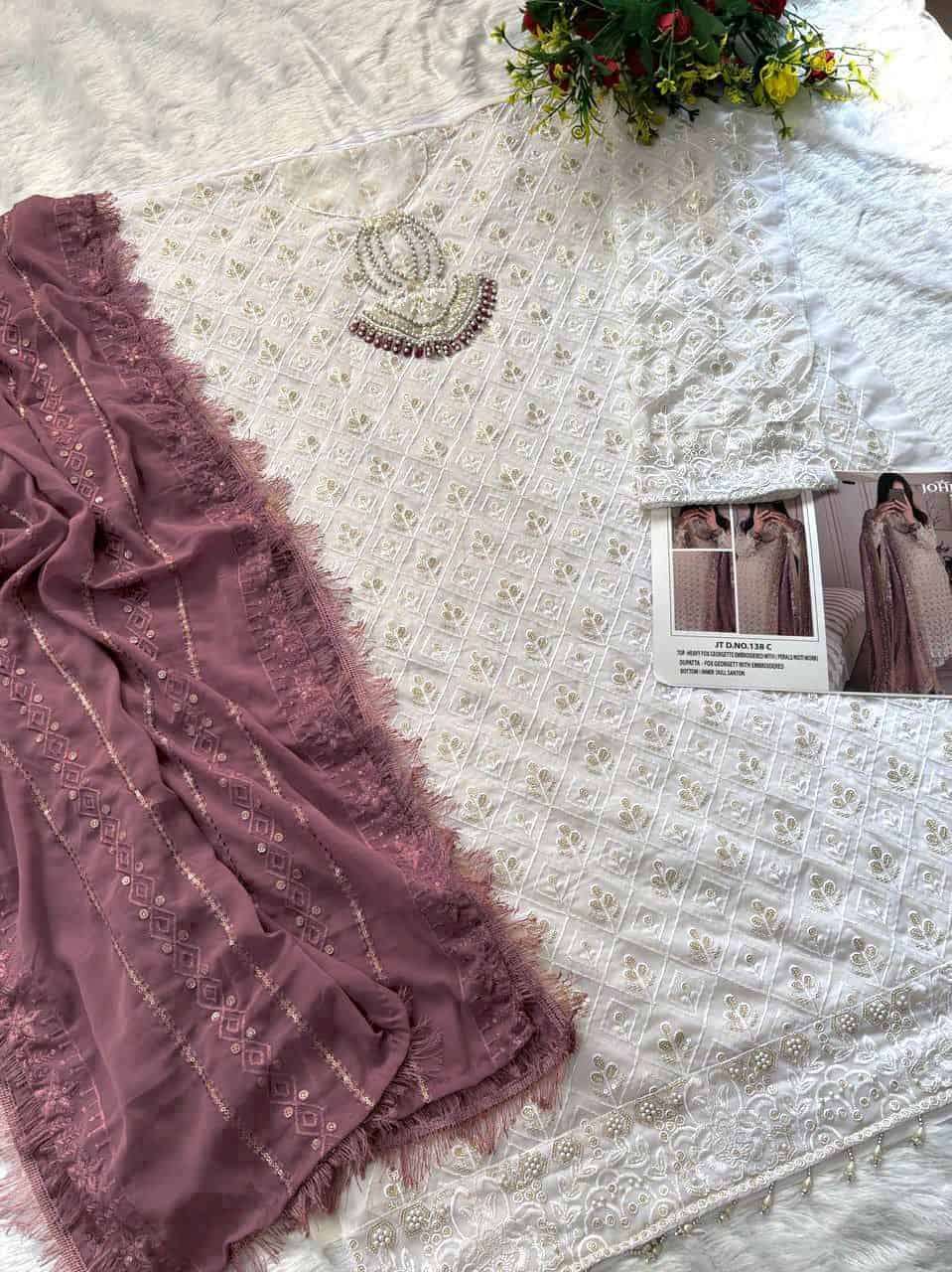 Johra Tex 138 C Festive Wear Style Designer Embroidered Salwar Kameez Exporter view 2