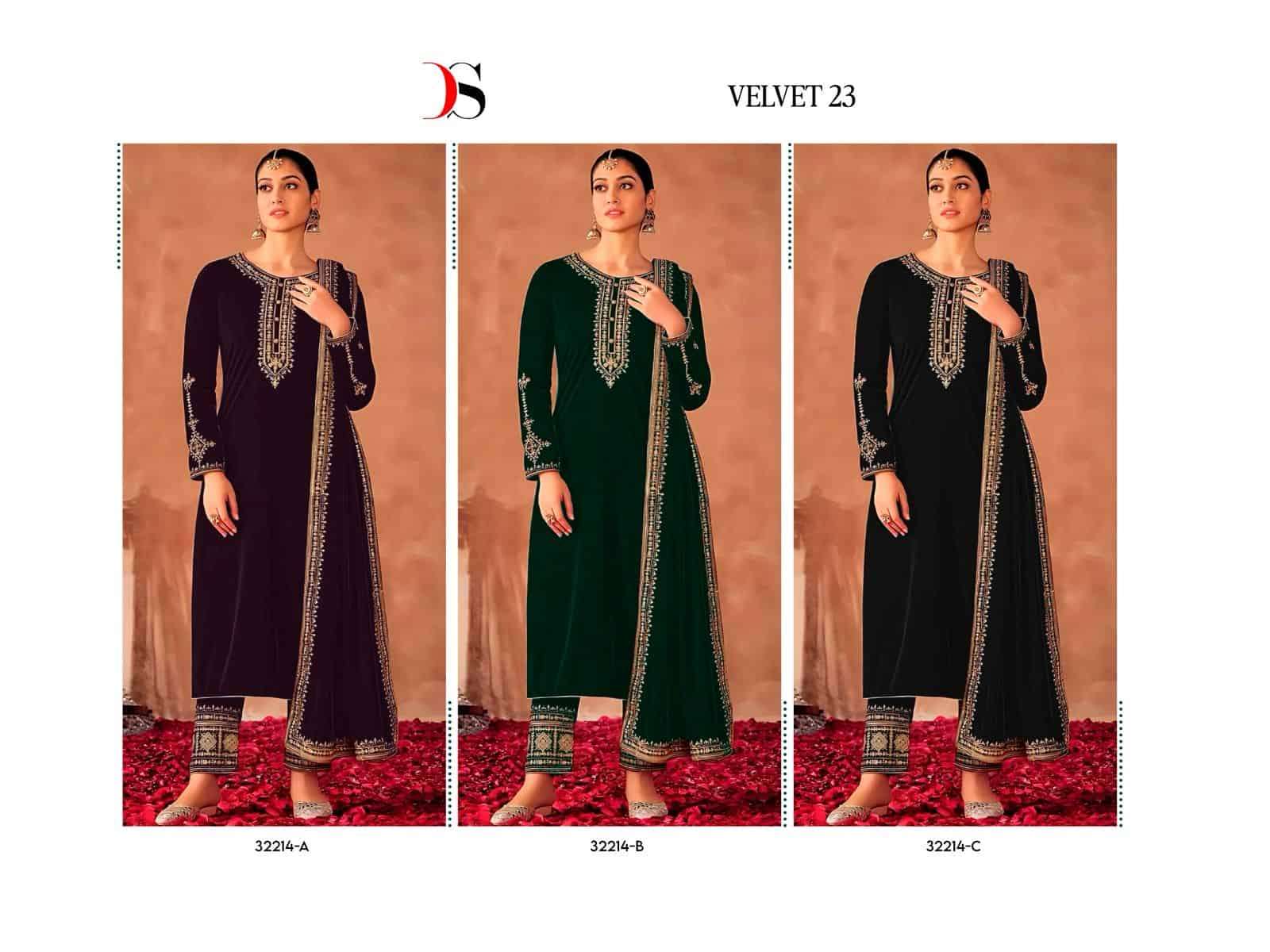 Deepsy Velvet Embroidered Pakistani Suit view 3