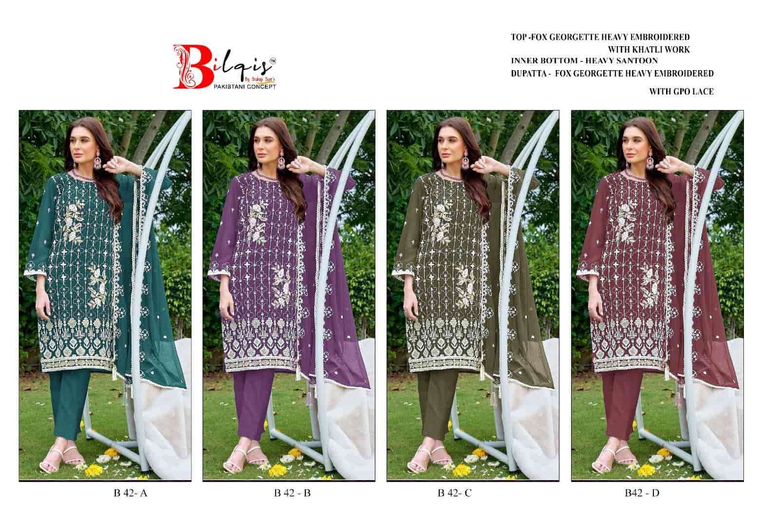 Bilqis B 42 Colors Heavy Designer Pakistani Dress New Collection view 5