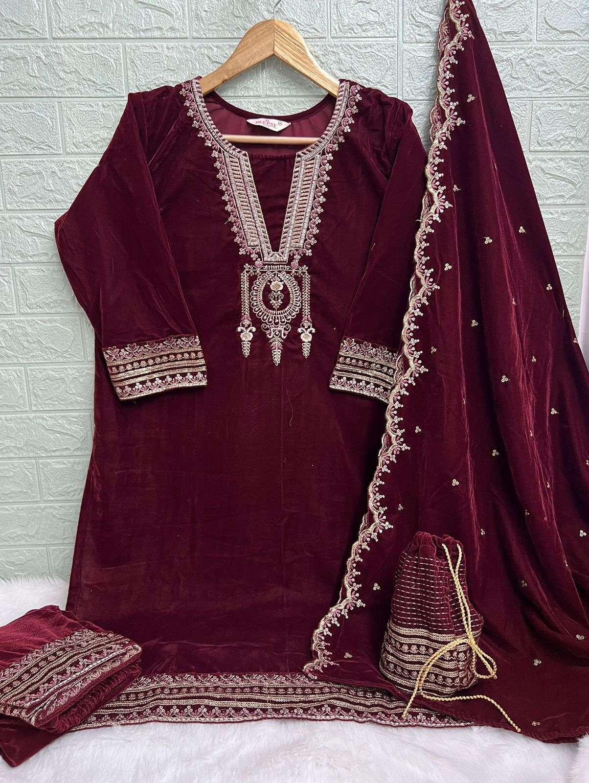 Deepsy 105 Colors Pakistani Fancy Designer Style Winter Wear Suit Wholesalers view 6