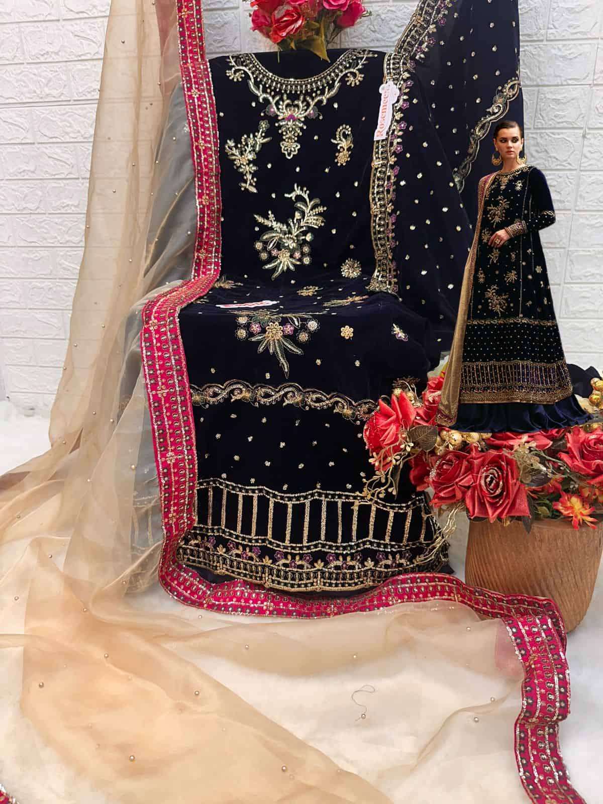 Fepic Rosemeen V 17023 Colors Exclusive Heavy Designer Style Winter Wear Suit Exporters view 5