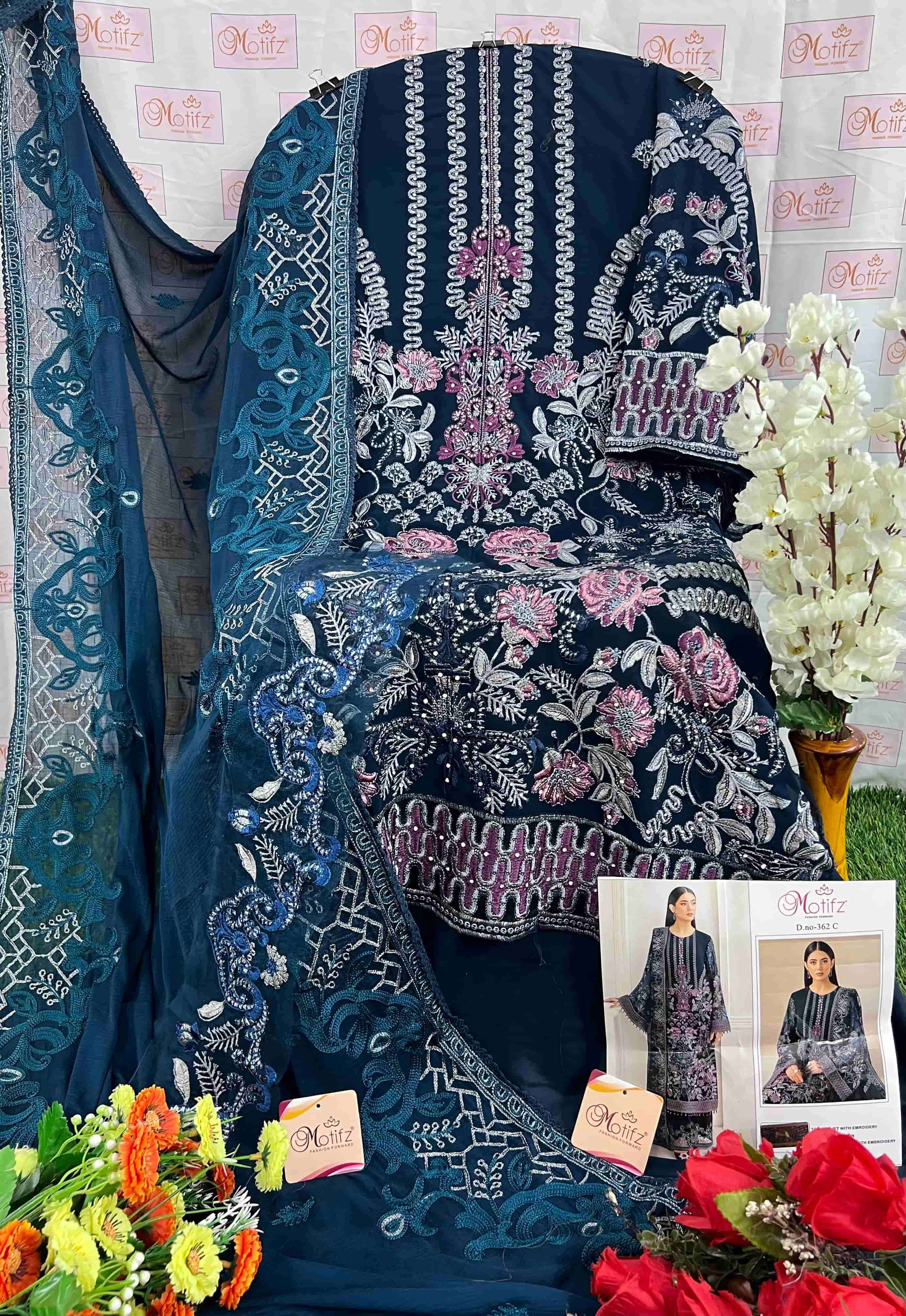 Motifz 362 Colors Heavy Designer Style Party Wear Salwar Suit Online Wholesalers view 10