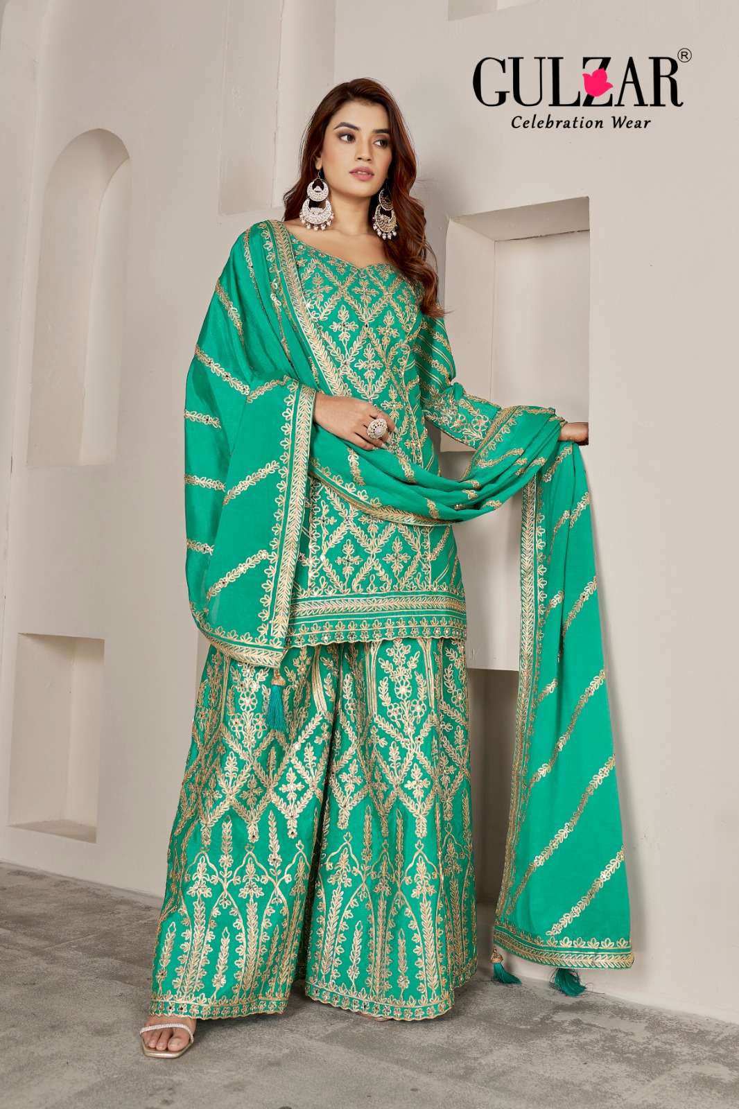 Gulzar Gotakari Designer Palazzo Suit view 3