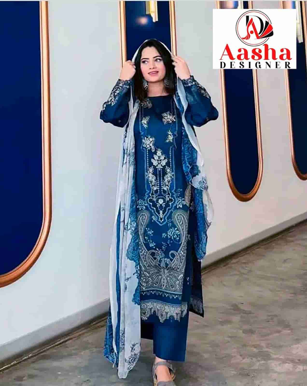 Aasha Designer 1006 Colors Fancy Embroidered Designer Cotton Salwar Suit Collection view 7