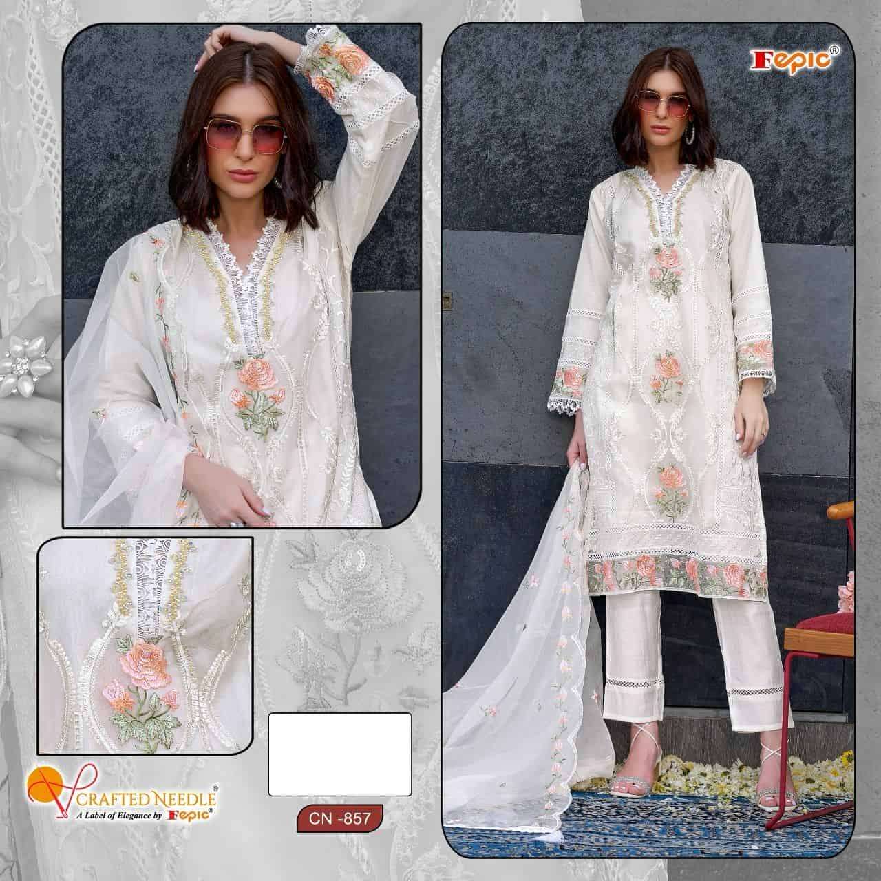 Crafted Needle CN 857 By Fepic Fancy Designer Style Pakistani Readymade Collection view 3