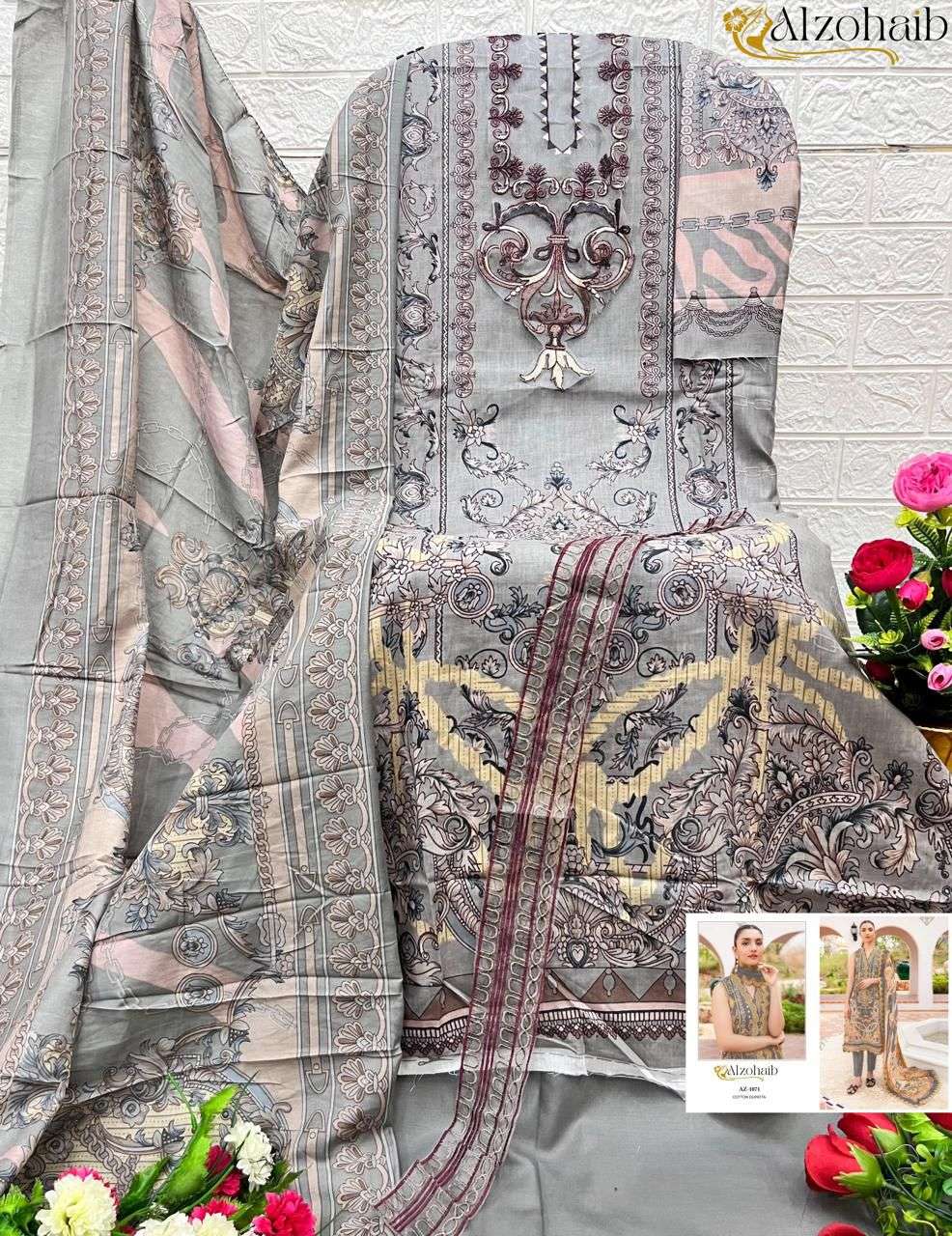 Alzohaib Queen Court Vol 4 Cotton Pakistani Suit view 8