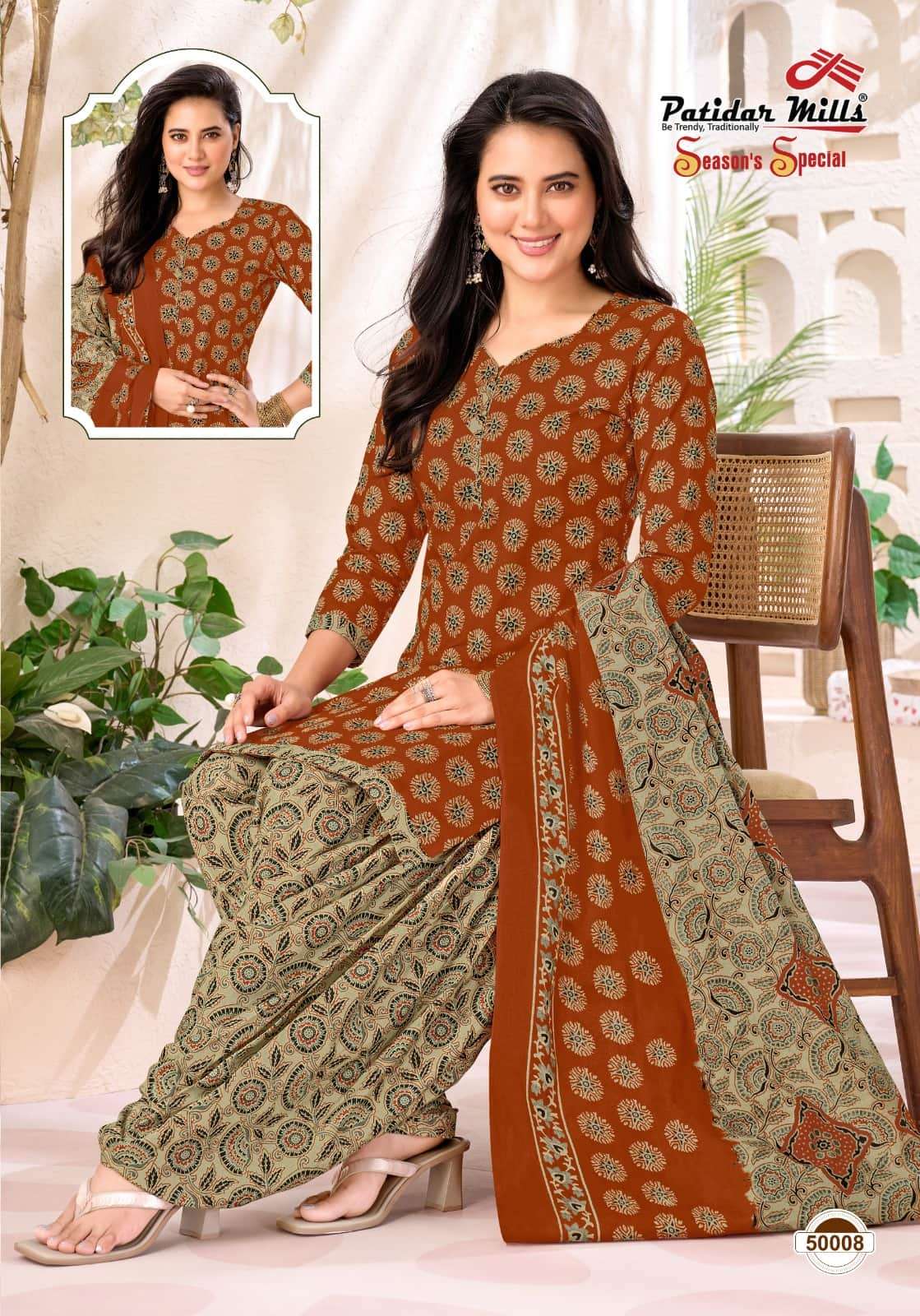 Patidar Mills Seasons Special Vol 50 Pure Cotton Unstitch Suit view 2