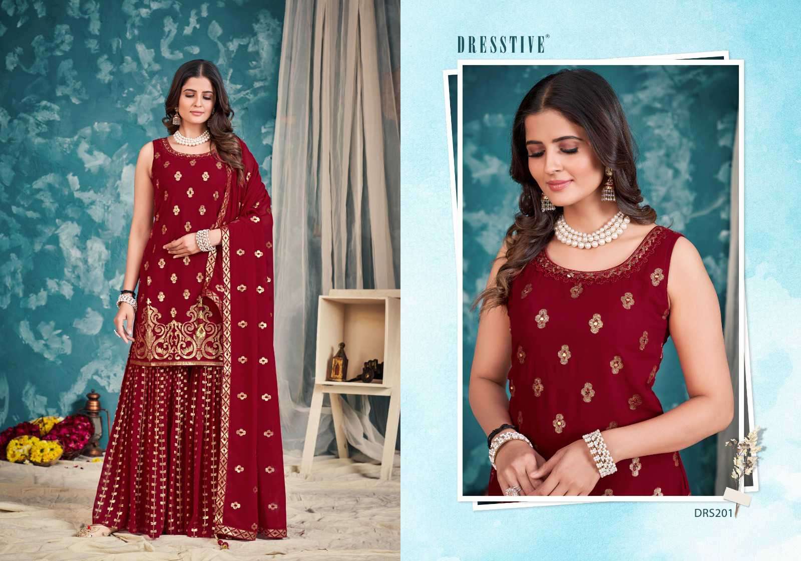 Dresstive Seher Designer Wedding Wear Gharara Dress Online view 2