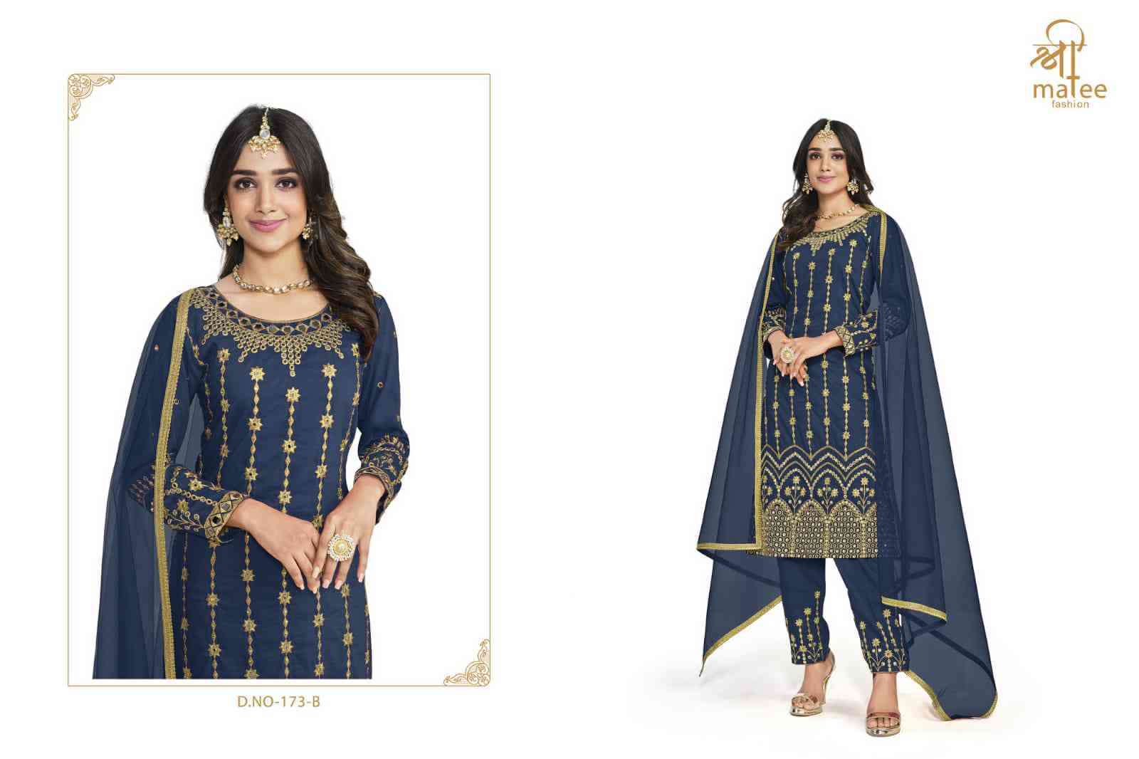 Shreematee Mirror Vol 14 173 Colors Designer Work Festive Wear Dress Exporter view 2