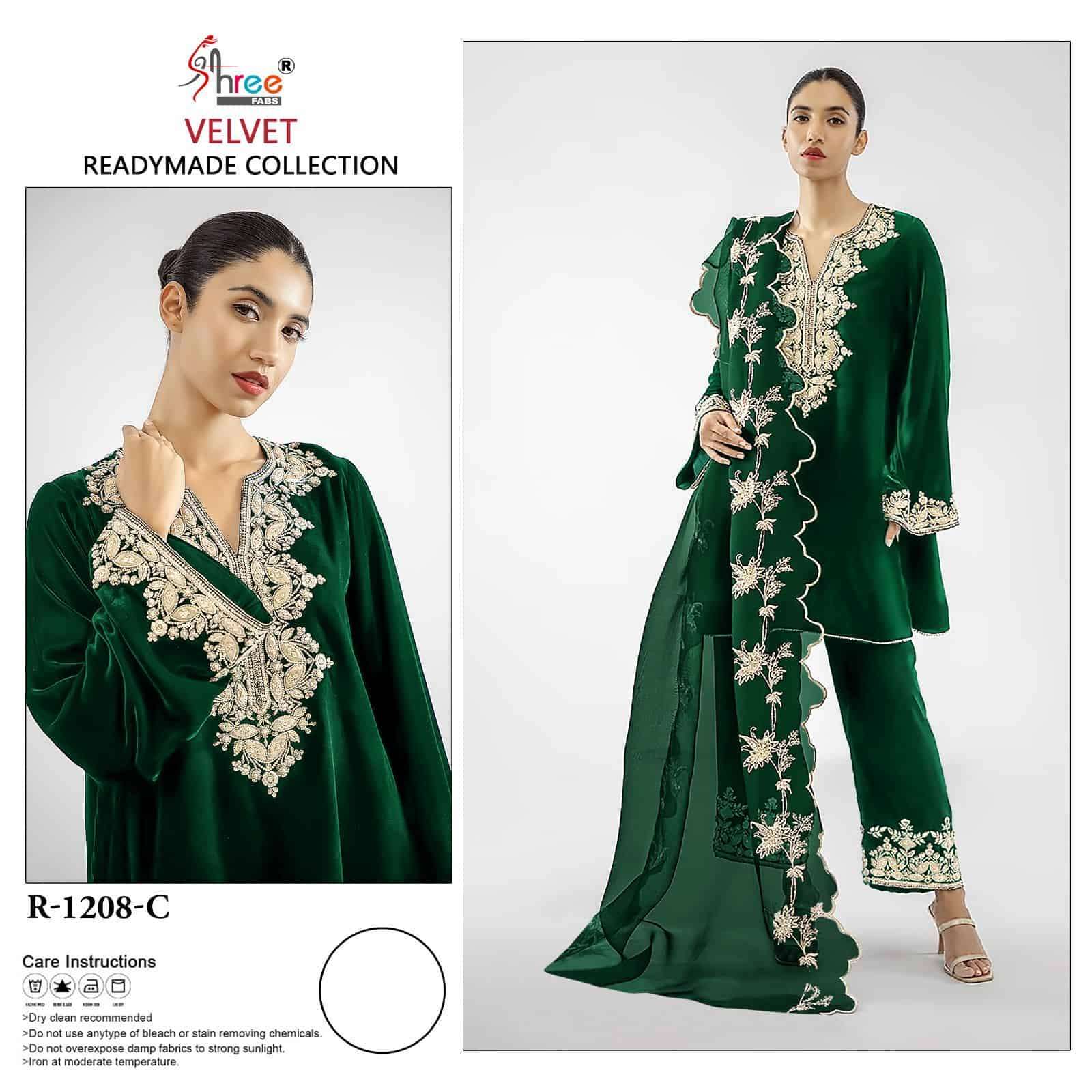 Shree Fabs R 1208 Velvet Readymade Collection Fancy Designer Velvet Suit Wholesalers view 4