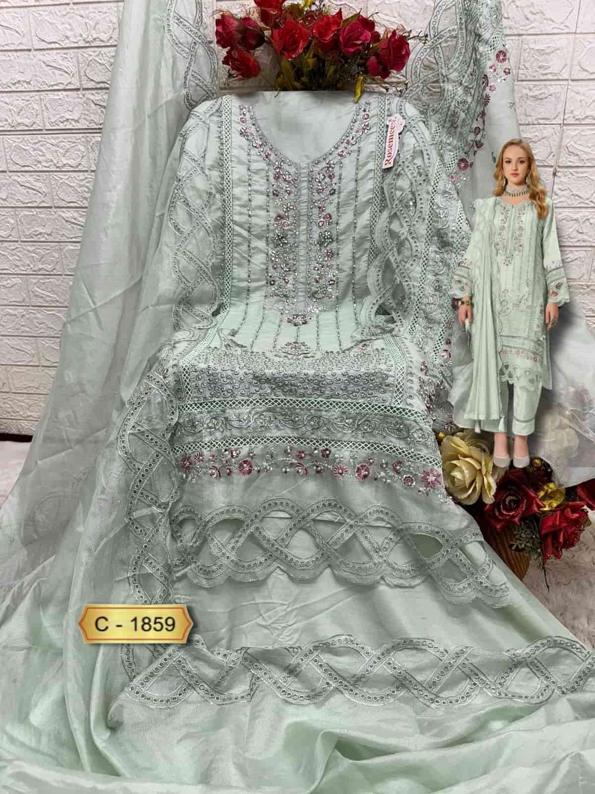 Fepic C 1859 Colors Pakistani Designer Organza Embroidered Suit Wholesalers view 5