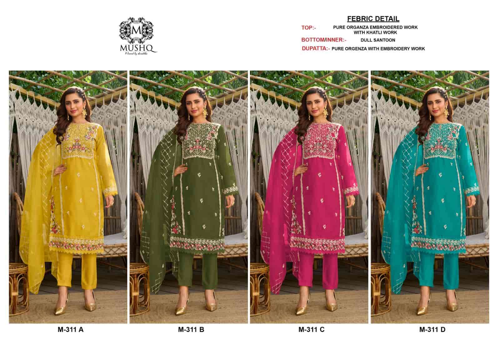 Mushq M 311 Colors Festive Wear Style Designer Embroidered Salwar Suit Wholesalers view 5