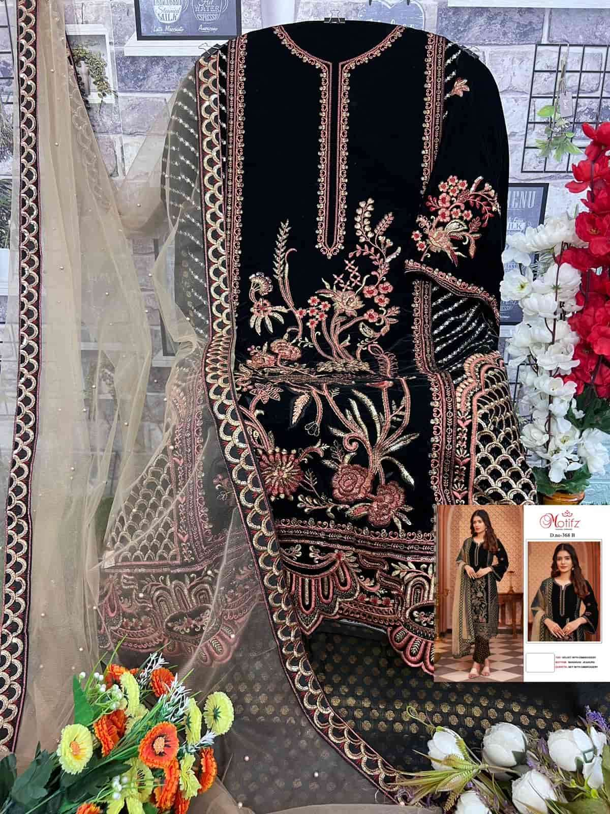 Motifz 368 Colors Pakistani Designer Velvet Salwar Suit Online view 6