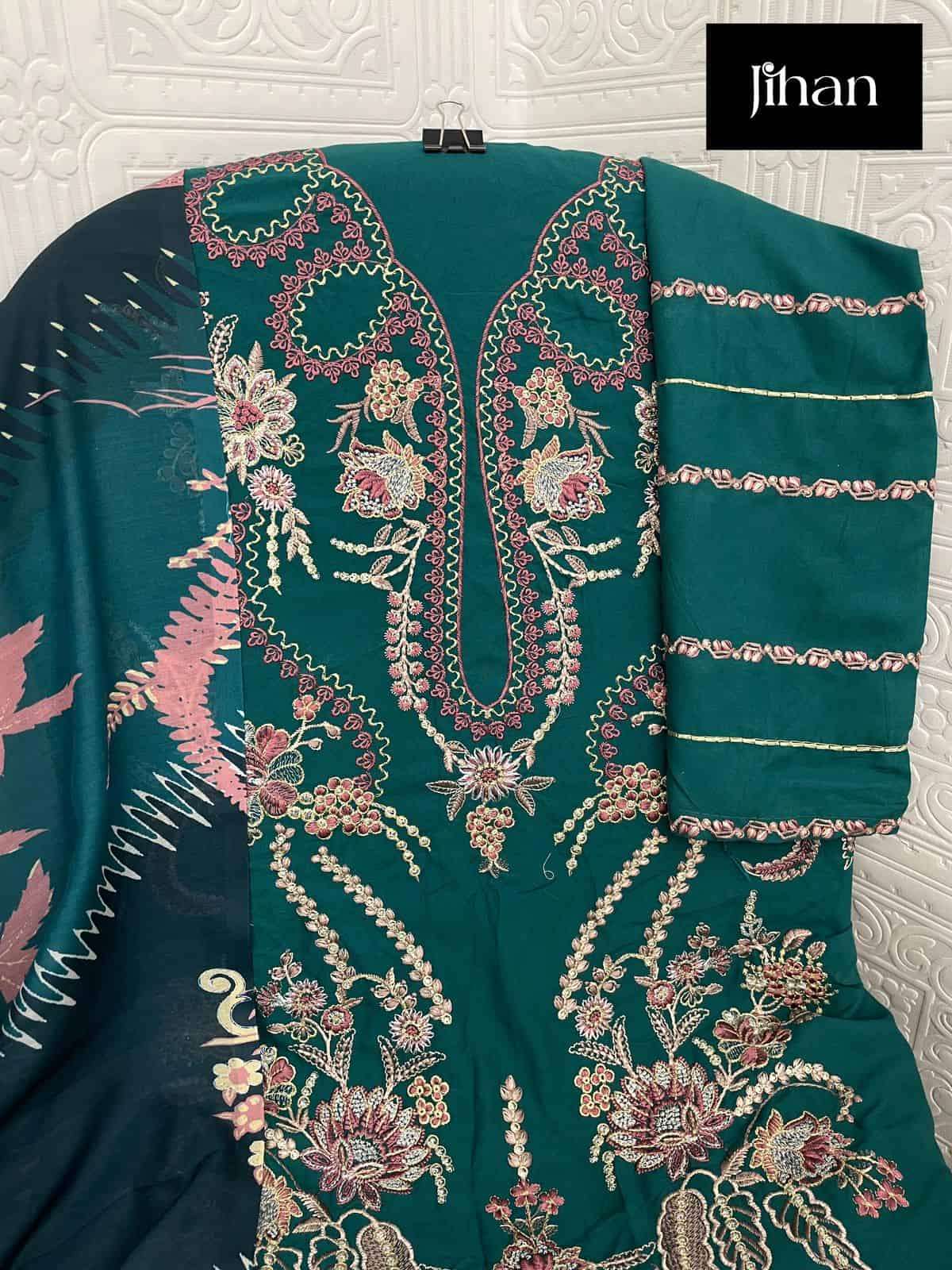 Jihan Riwayat Luxury Lawn Collection Embroidered Designer Dress Ensemble view 5