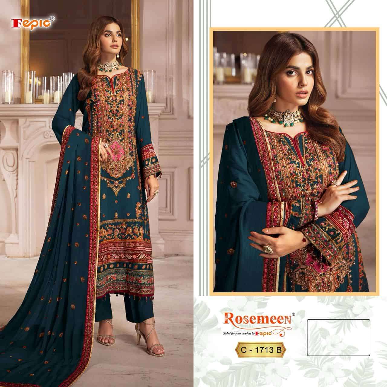Fepic Rosemeen Embroidered Georgette Suit