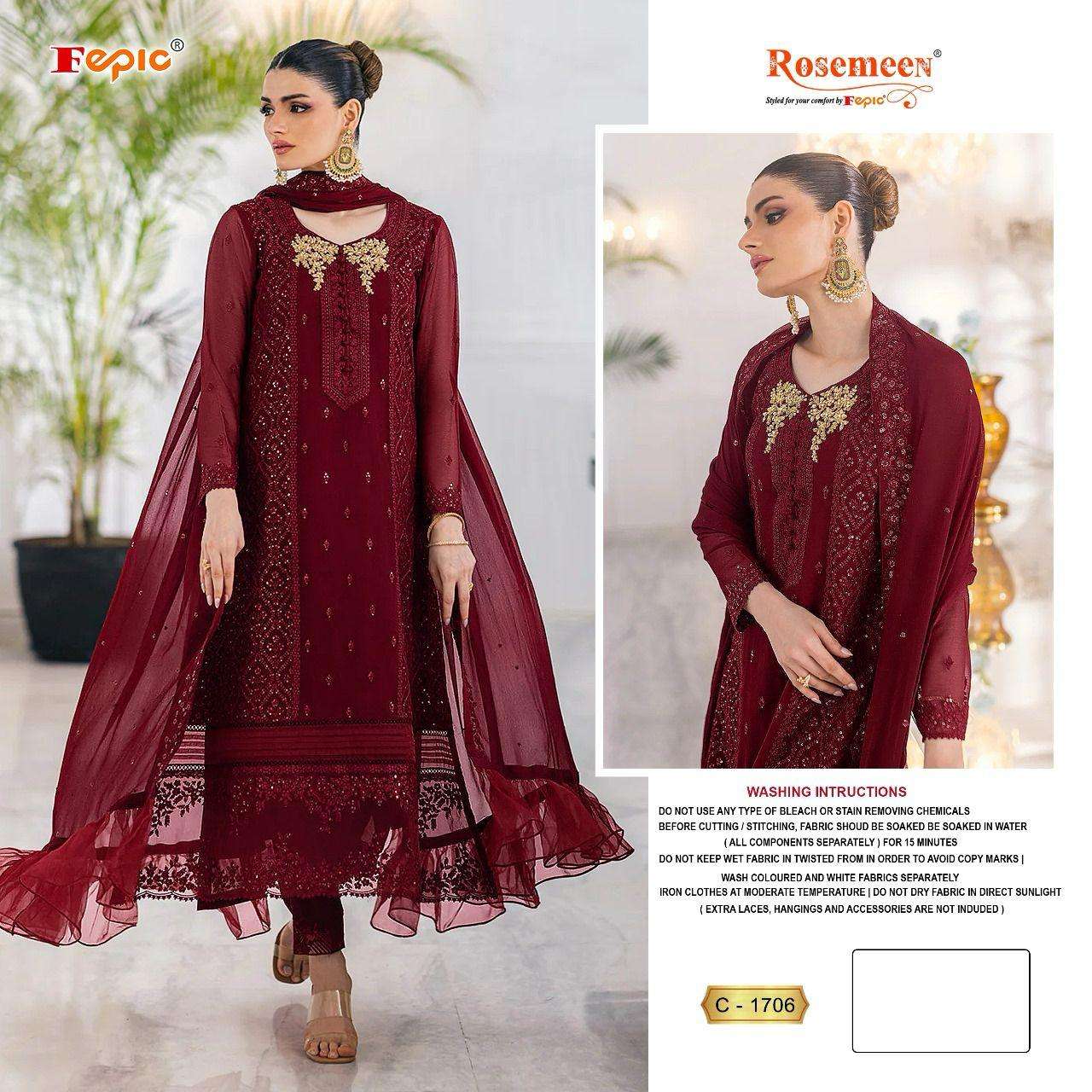 Fepic C 1706 Colors Party Wear Style Latest New Designer Pakistani Suit Online view 2