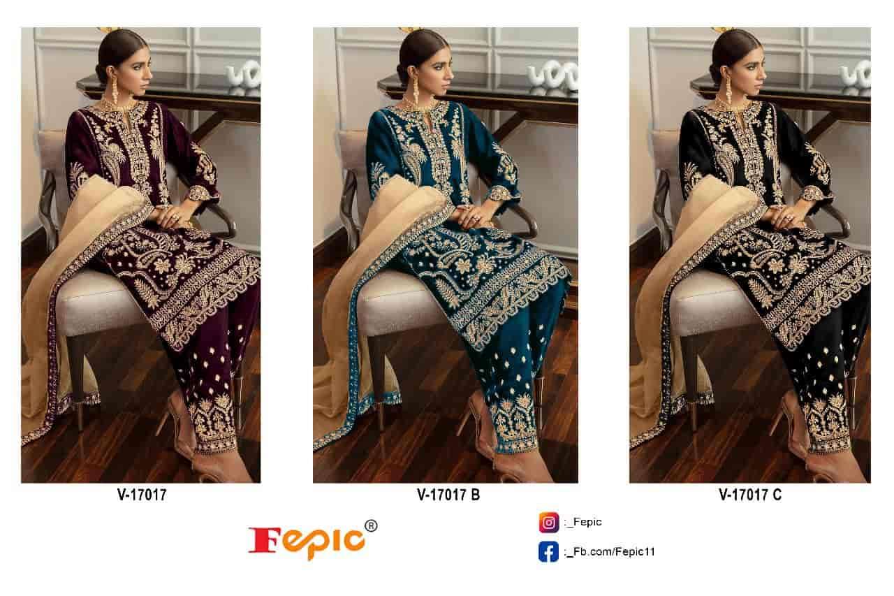 Fepic V 17017 Colors Pakistani Party Wear Style Designer Velvet Suit view 3