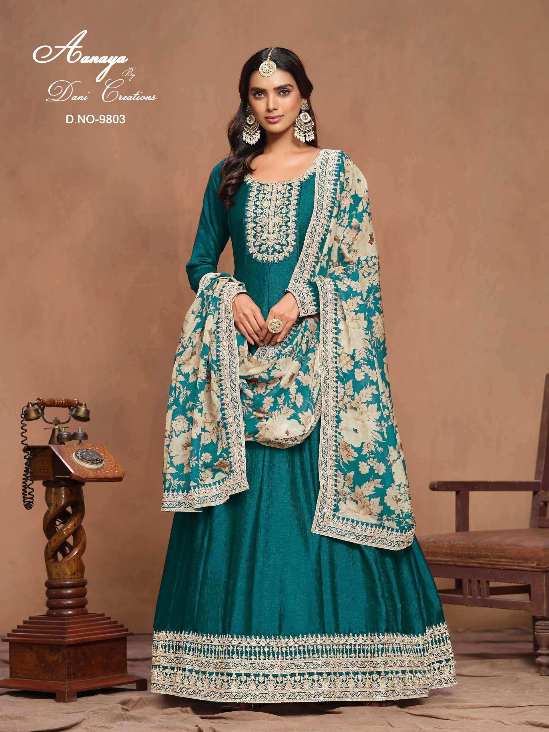 Aanaya Vol 198 Art Silk Wedding Salwar Suit view 4