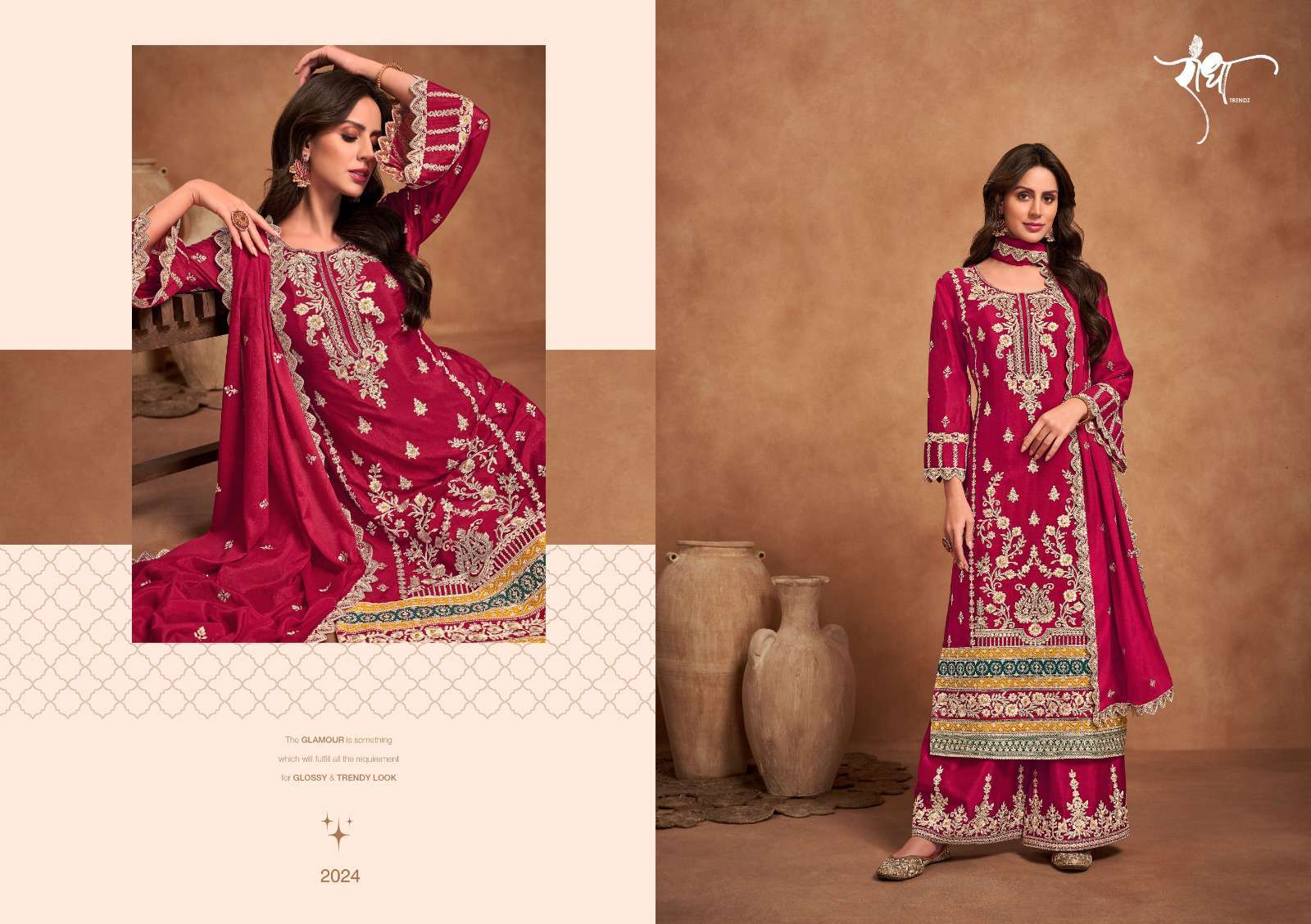 Radha Trendz Rashmi Designer Straight Palazzo Dress Readymade Collection view 3
