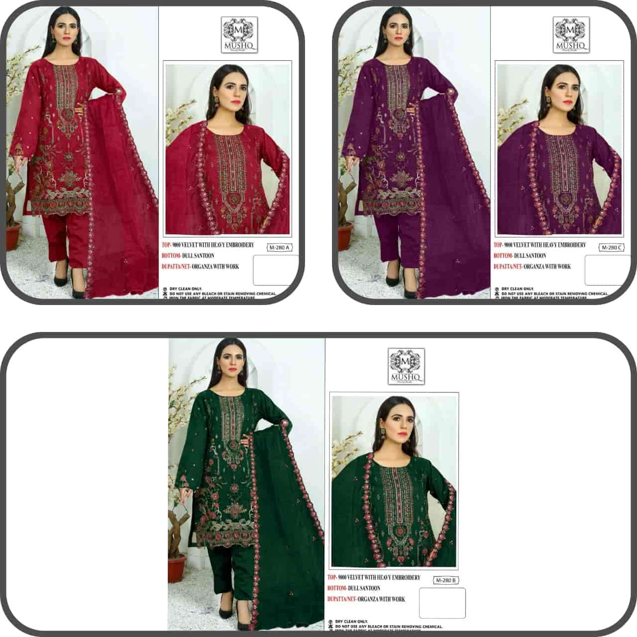 Mushq M 280 Colors Pakistani Style Festive Wear Style Designer Salwar Suit Wholesalers view 4