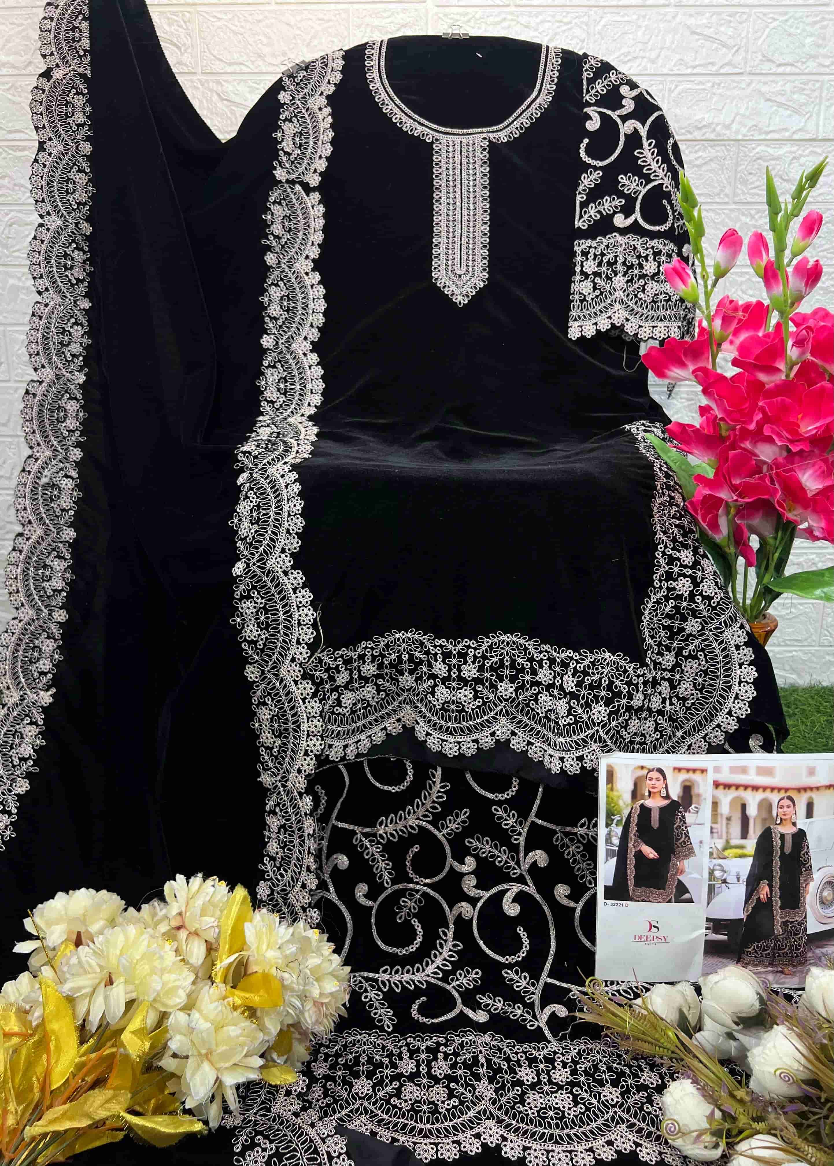 Deepsy D 32221 D Party Wear Style Designer Pakistani Velvet Suit Exporter view 2