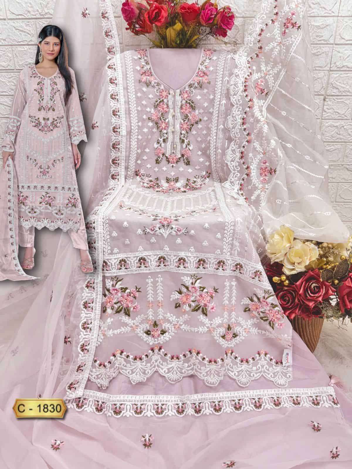 Fepic C 1830 Fancy Designer Style Pakistani Embroidered Suit Exporter view 2