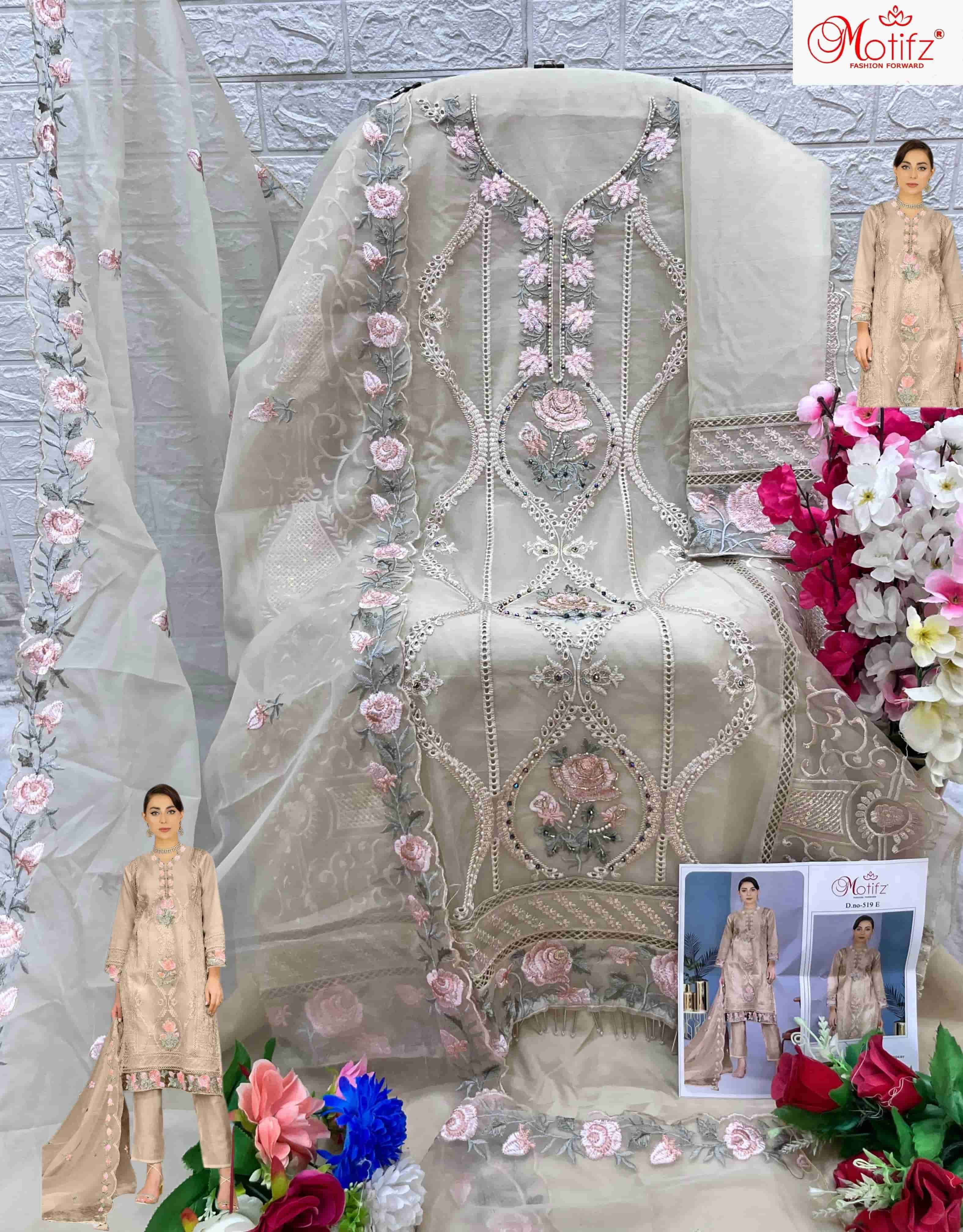 Motifz 519 E Designer Pakistani Organza Suit view 2