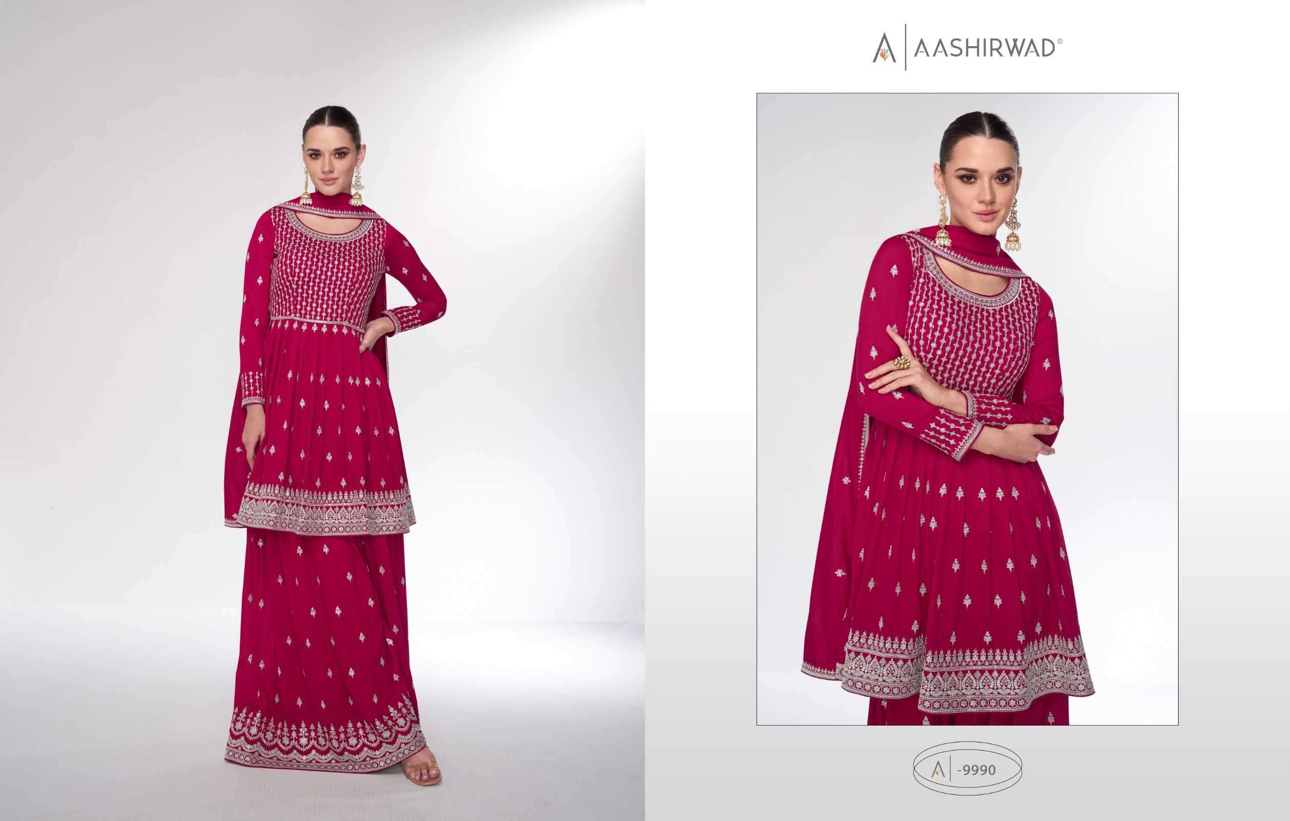 Aashirwad Sahira 9989 To 9991 Readymade Designer Dress Catalog Exporters view 4