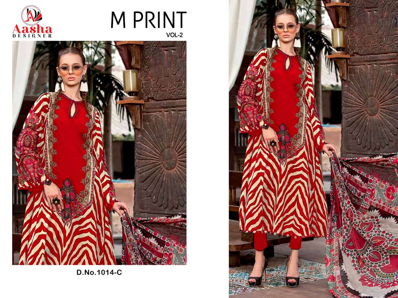 Aasha Designer M Print Vol 2 1014 Colors Fancy Designer Cotton Dress Wholesalers view 2