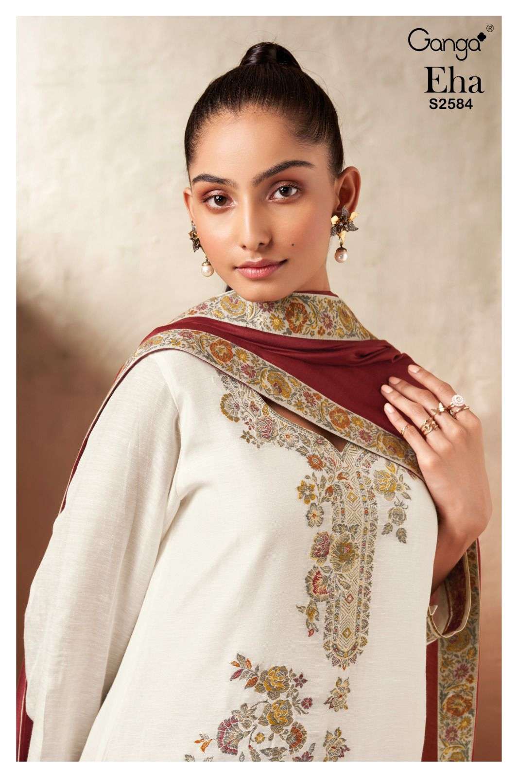 Ganga Eha 2584 Fancy Viscose Jacquard Dress Premium Collection view 2