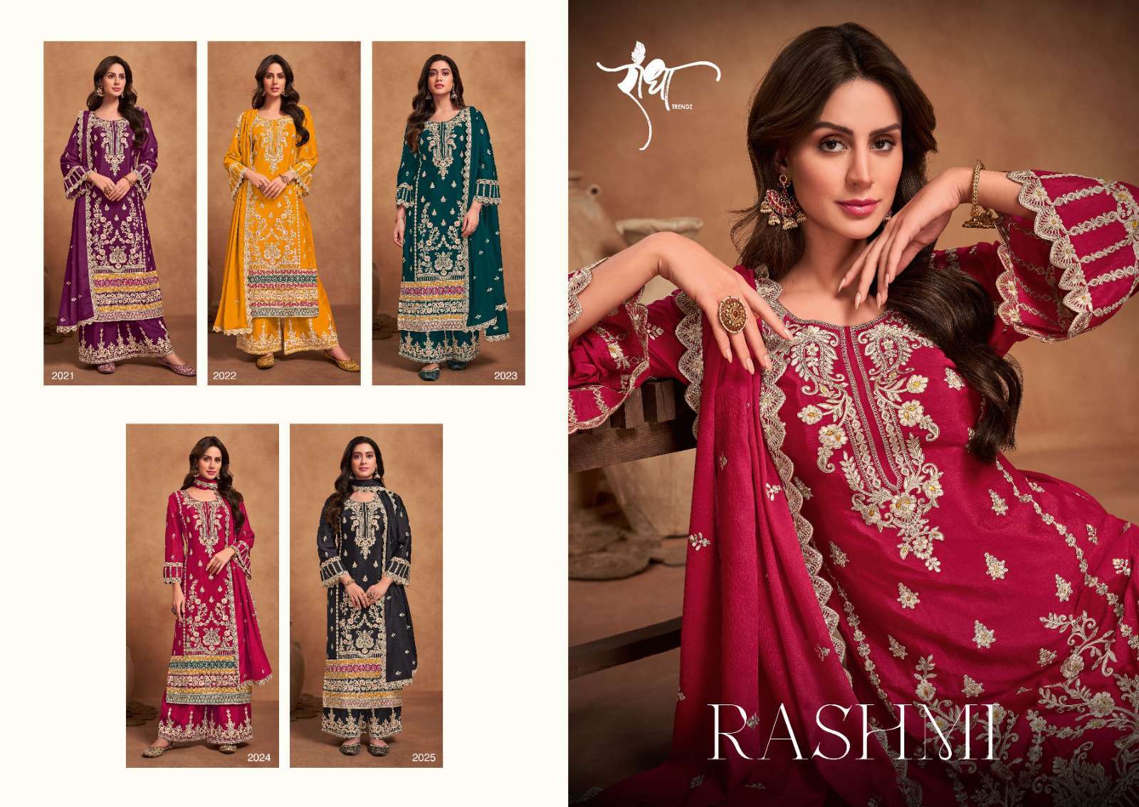 Radha Trendz Rashmi Designer Straight Palazzo Dress Readymade Collection view 14