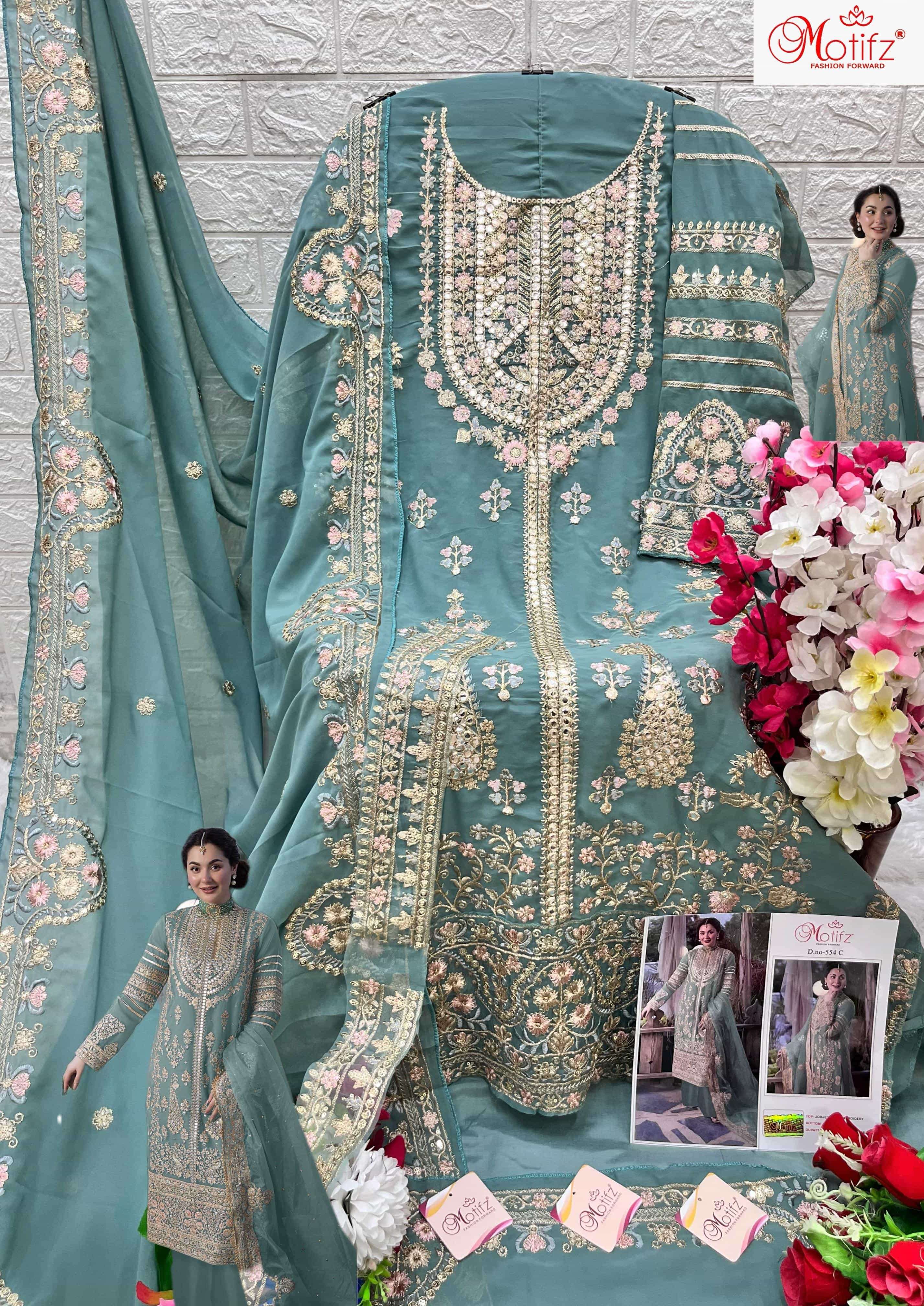 Motifz 554 Colors Latest Exclusive Embroidered Designer Salwar Kameez wholesalers view 4
