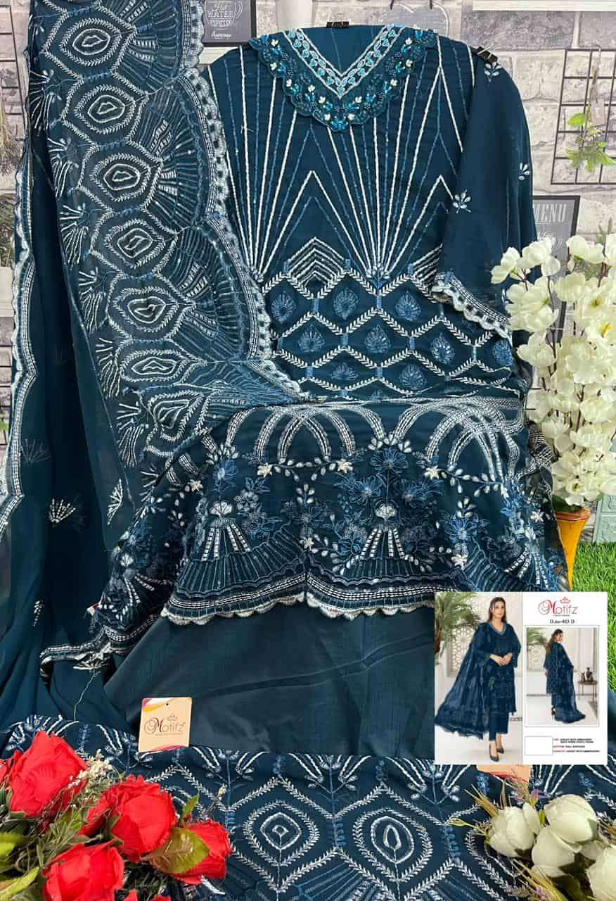 Motifz 403 Colors Pakistani Exclusive Designer Style Party wear Suit Wholesalers view 8