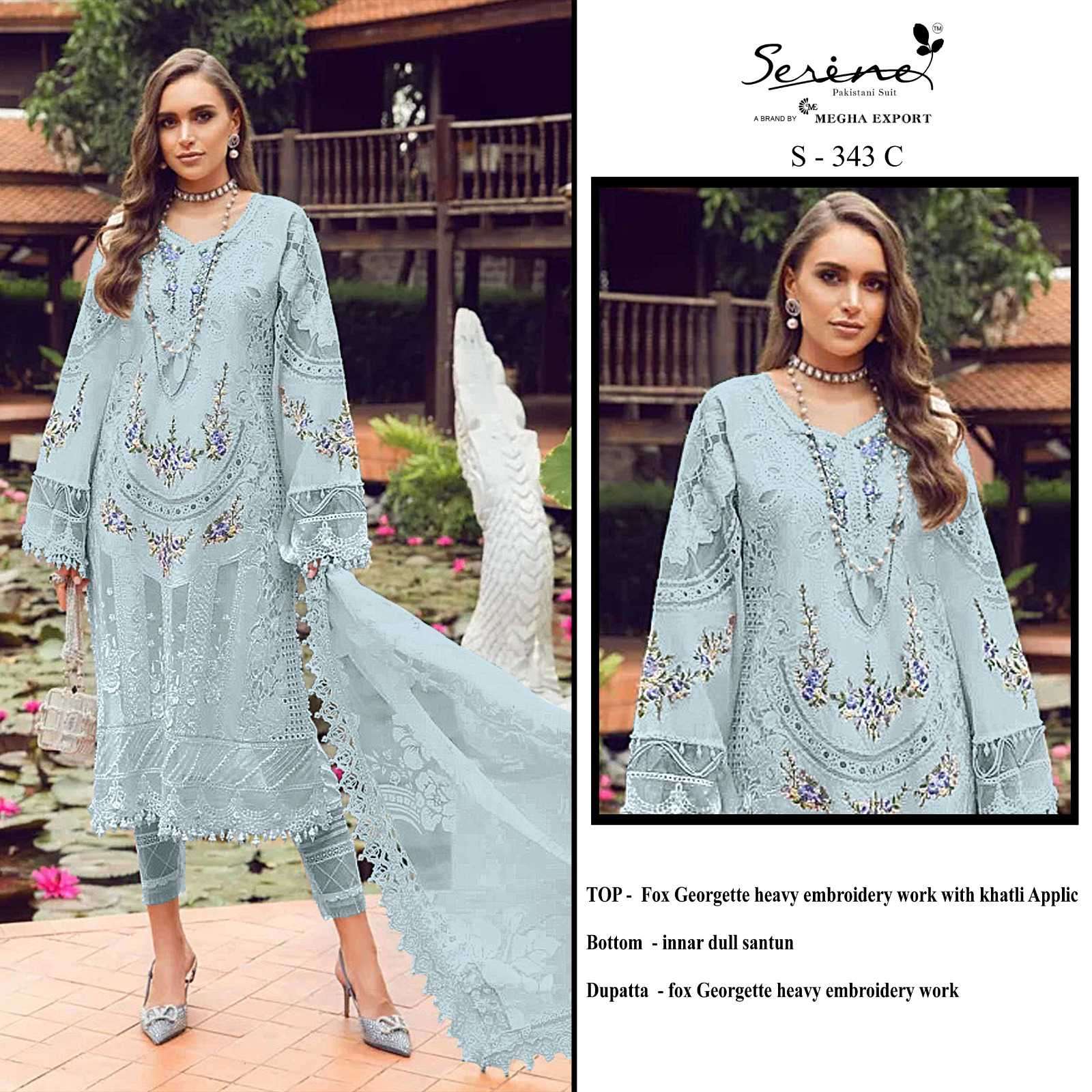 Serine S 343 Pakistani Designer Georgette Suit view 3