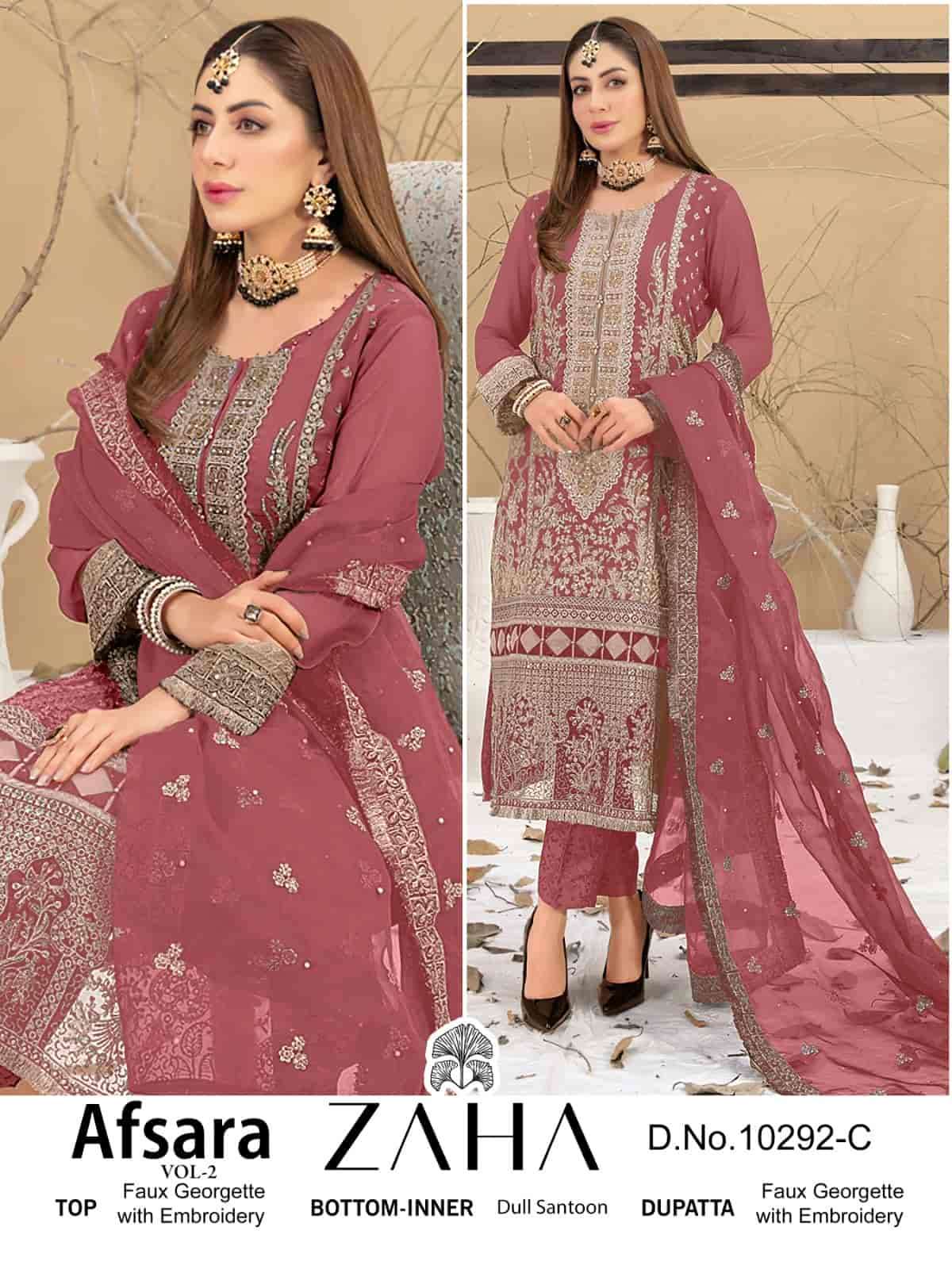 Zaha Afsara Vol 2 10292 Colors Pakistani Festive Designer Georgette Suit Wholesalers view 2