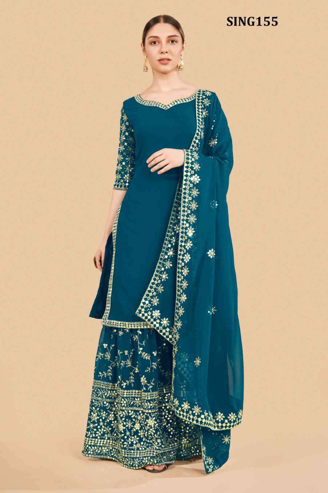 Arya Sing155 Partywear Latest Collection Palazzo Dress view 2
