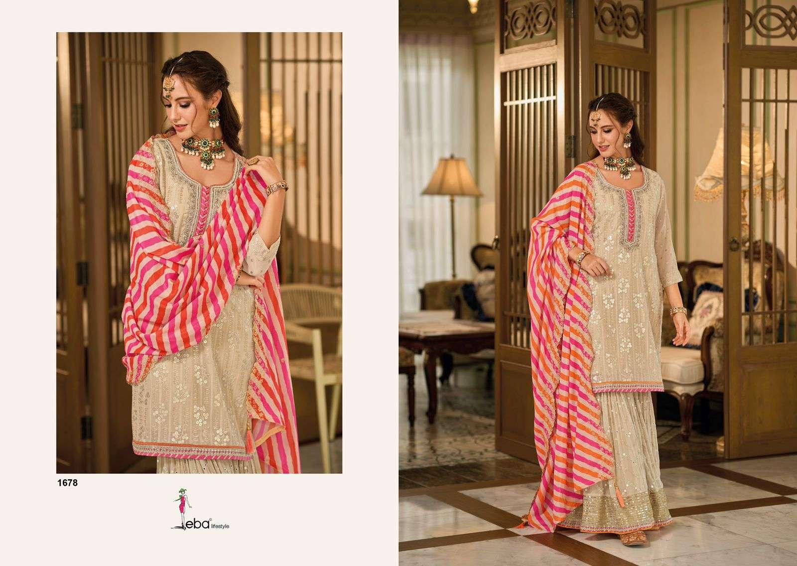 Eba Lifestyle Armani Vol 6 Wedding Wear Style Designer Sharara Dress New Collection view 3
