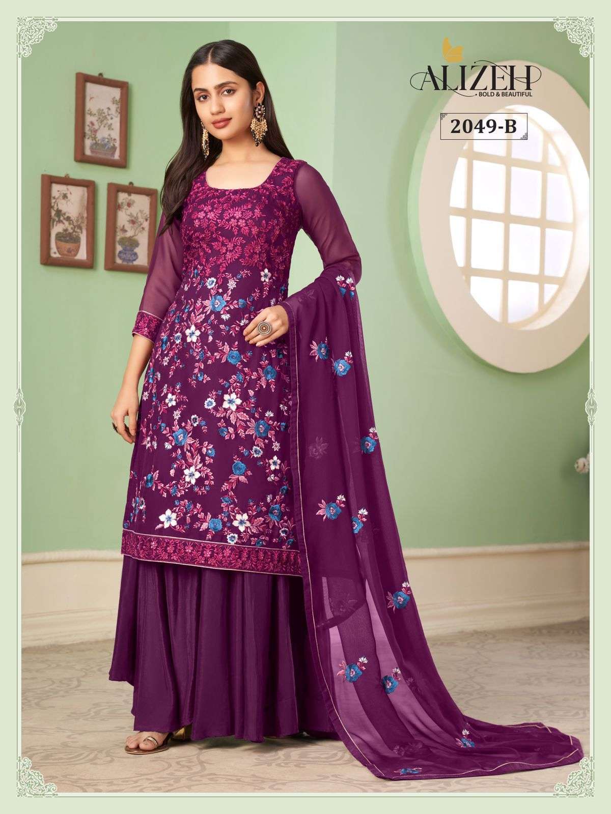 Alizeh Zaida Vol 10 Party Wear Sharara Salwar Kameez New Collection view 15