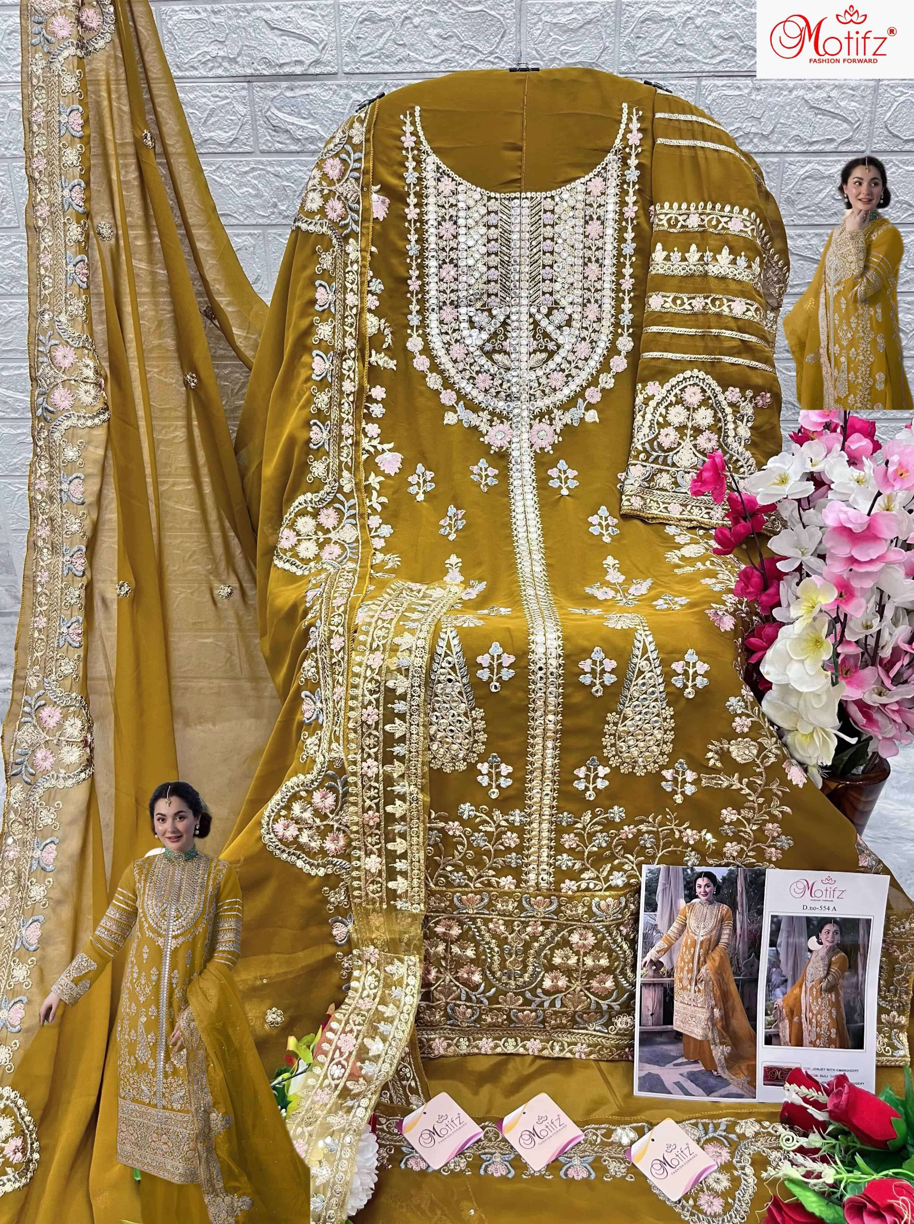 Motifz 554-A Georgette Embroidered Salwar Suit view 2